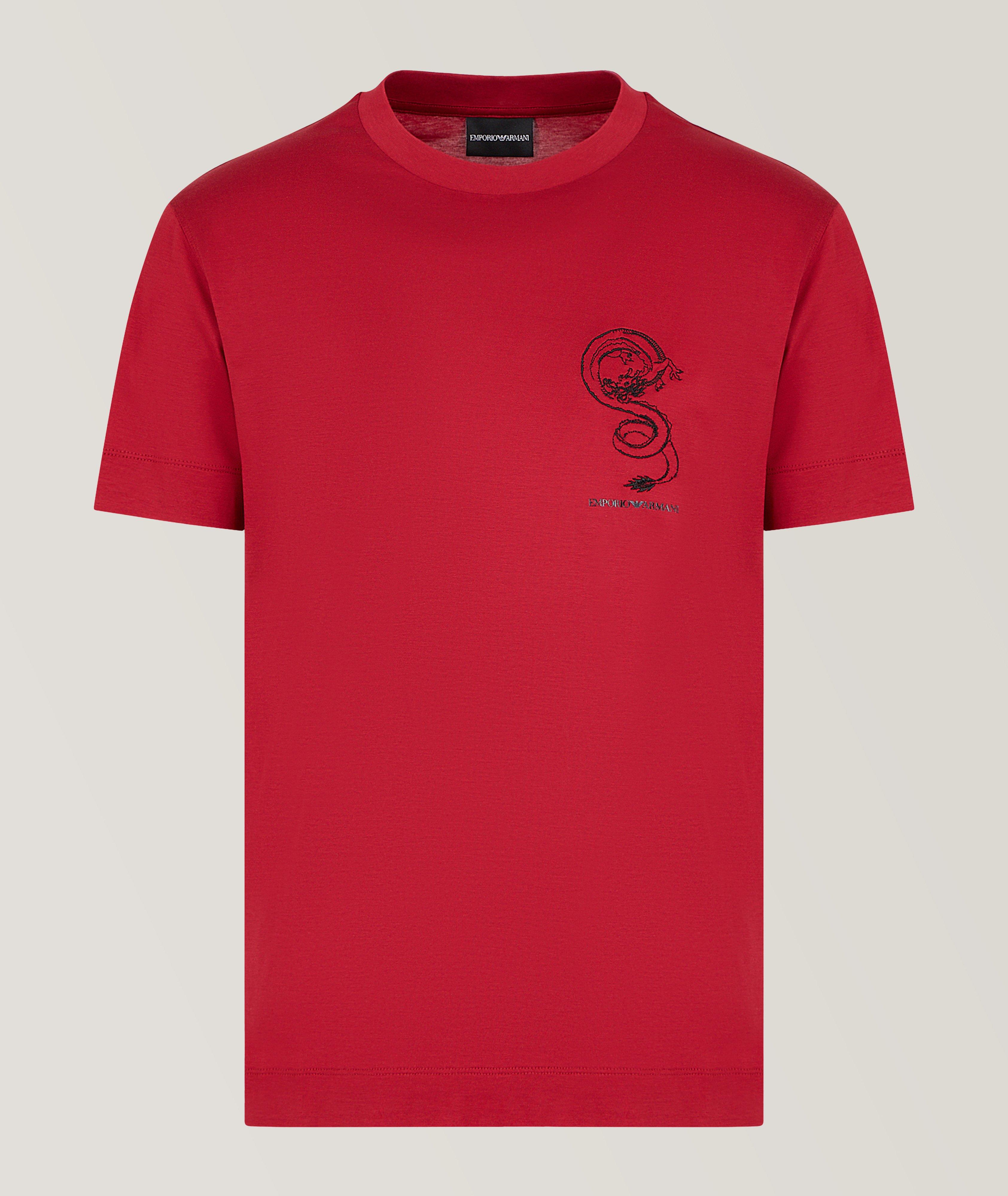 Emporio Armani Lunar New Year Print Lyocell-Cotton T-Shirt