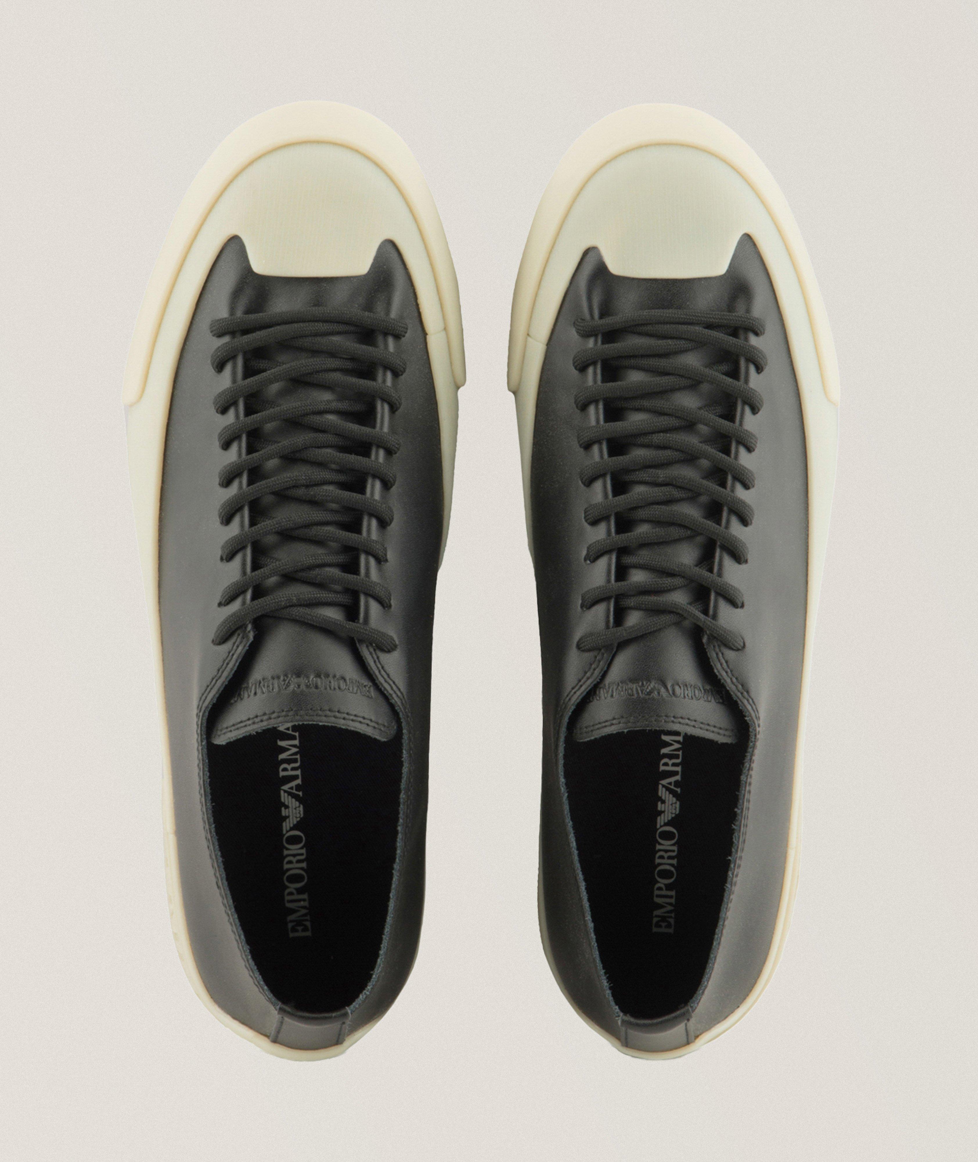 Logo Embossed Leather Sneakers image 3