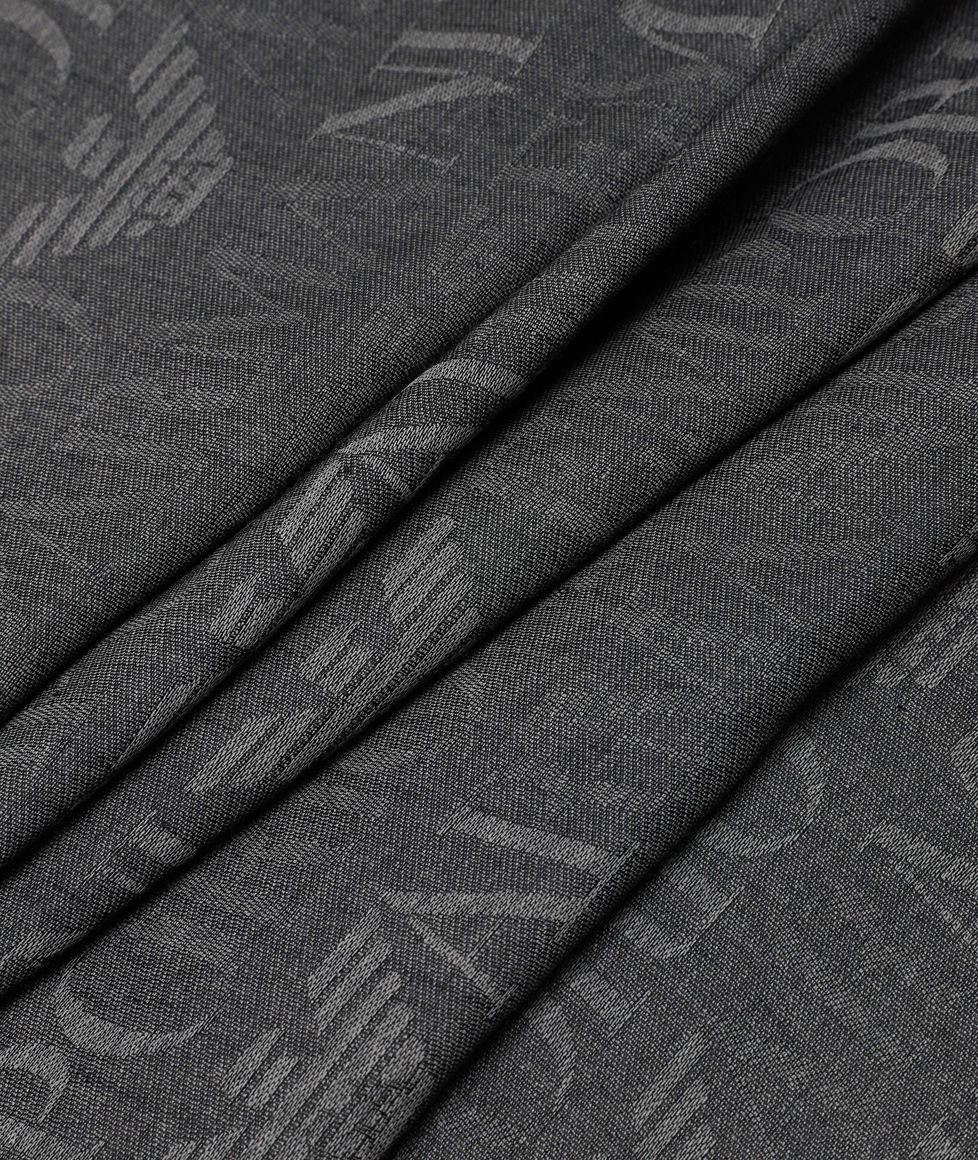 Brushed-Fabric All-Over Lettering Scarf image 1