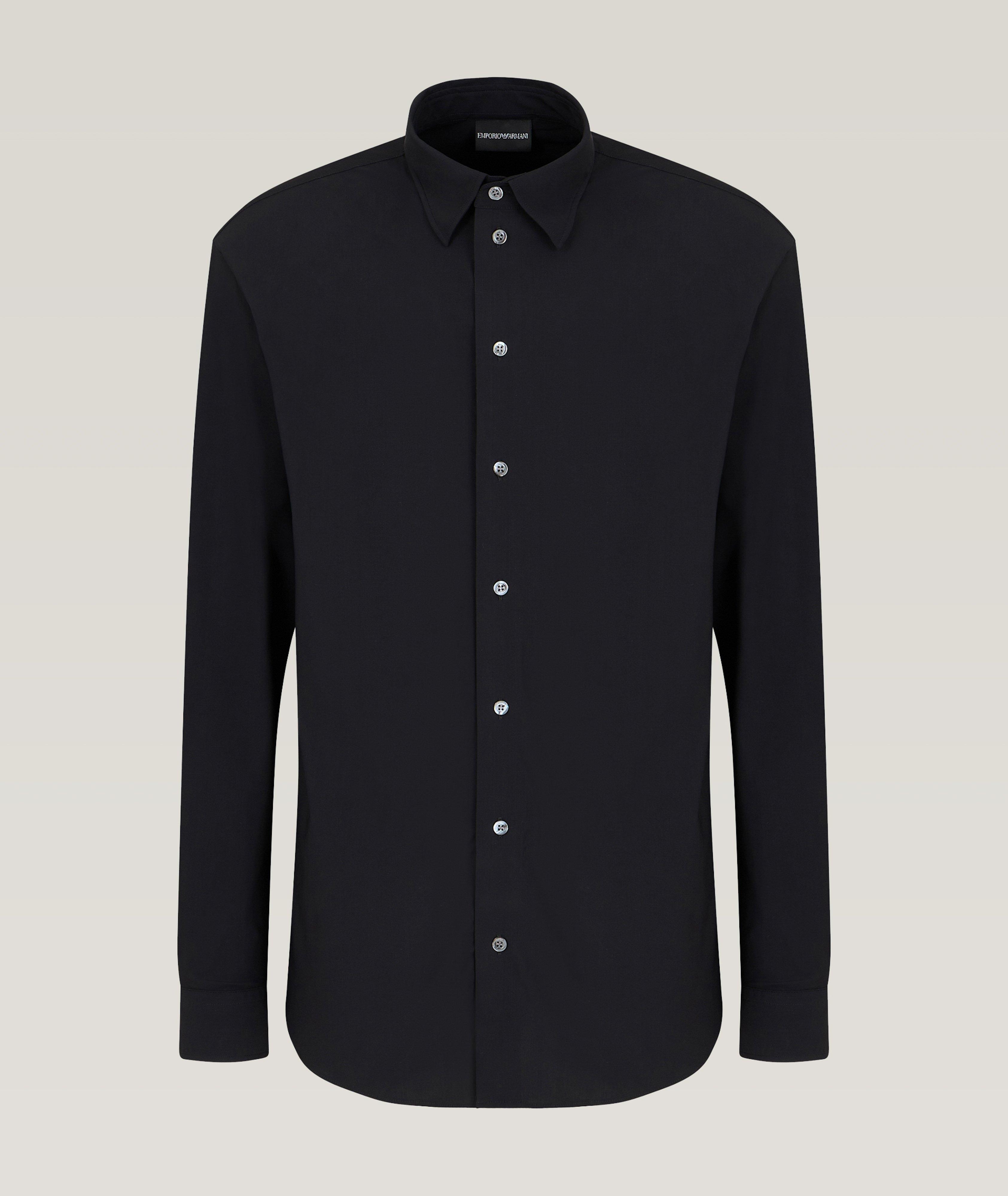 Windowpane Jacquard Cotton Sport Shirt