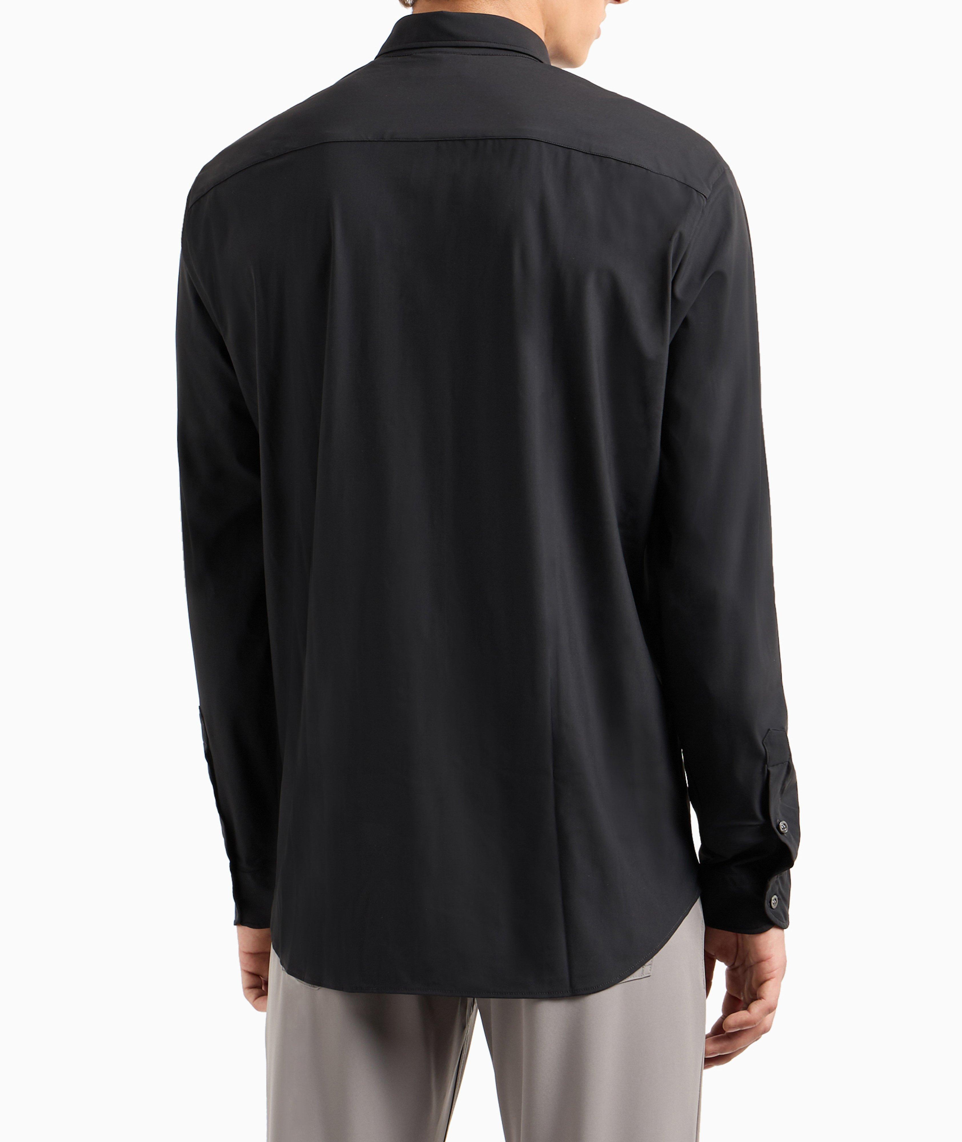 Windowpane Jacquard Cotton Sport Shirt