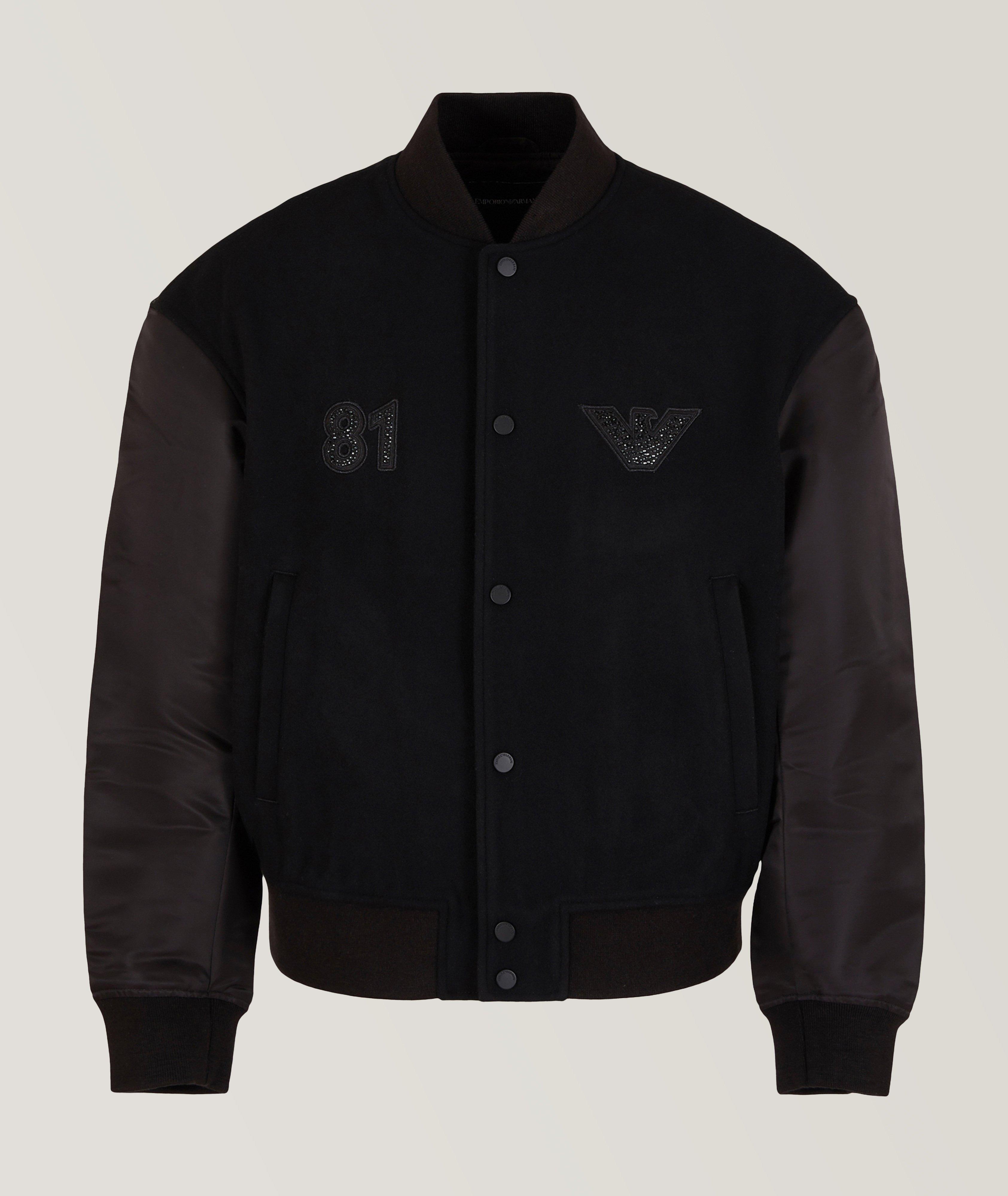 Clubwear Capsule Collection Rhinestone Logo Virgin Wool-Blend Blouson Jacket image 0