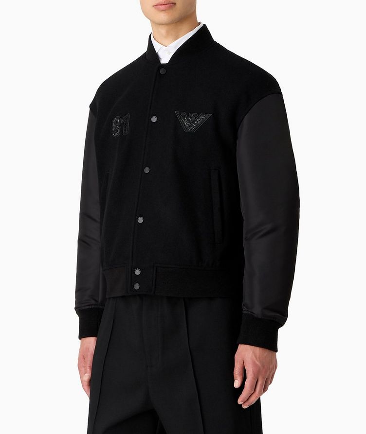 Clubwear Capsule Collection Rhinestone Logo Virgin Wool-Blend Blouson Jacket image 1