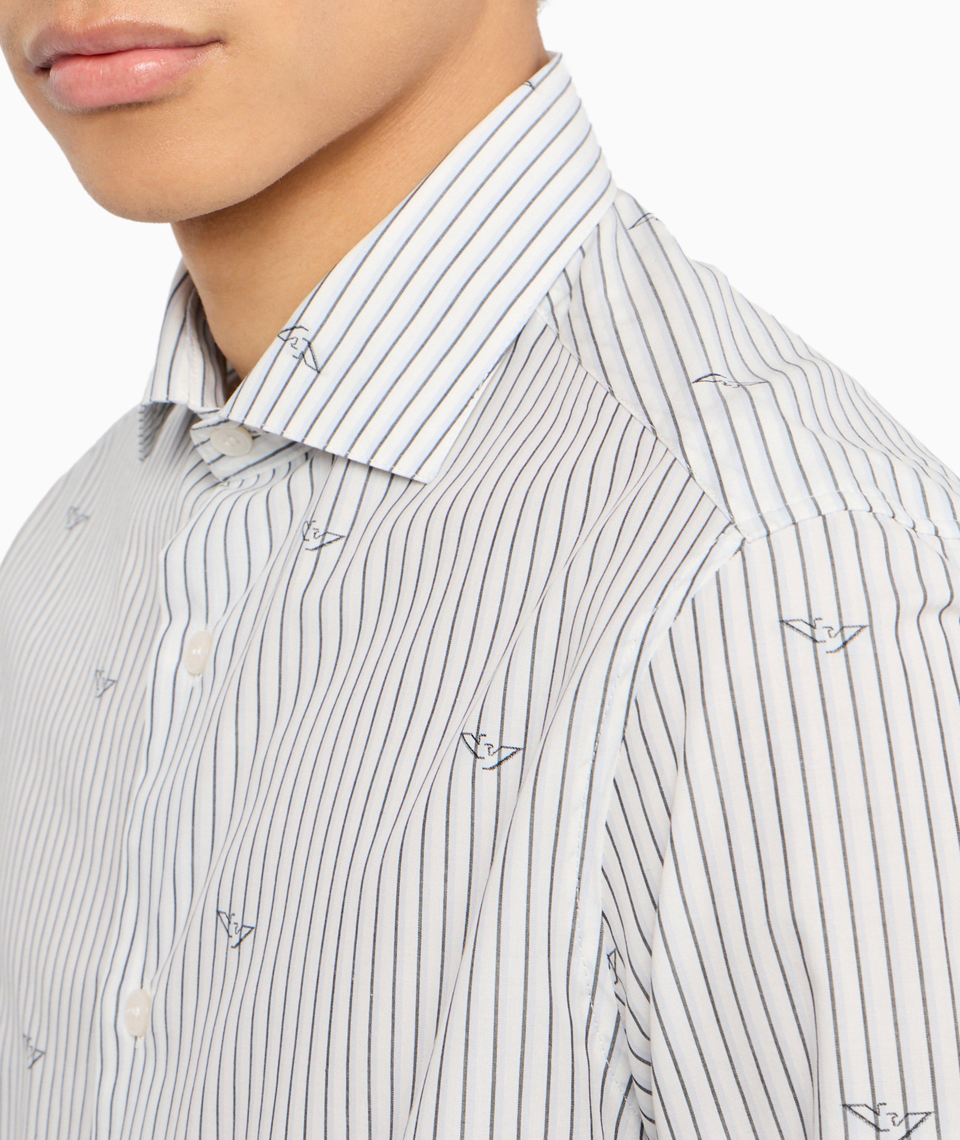 Pinstripe Eagle Jacquard Cotton Sport Shirt image 3