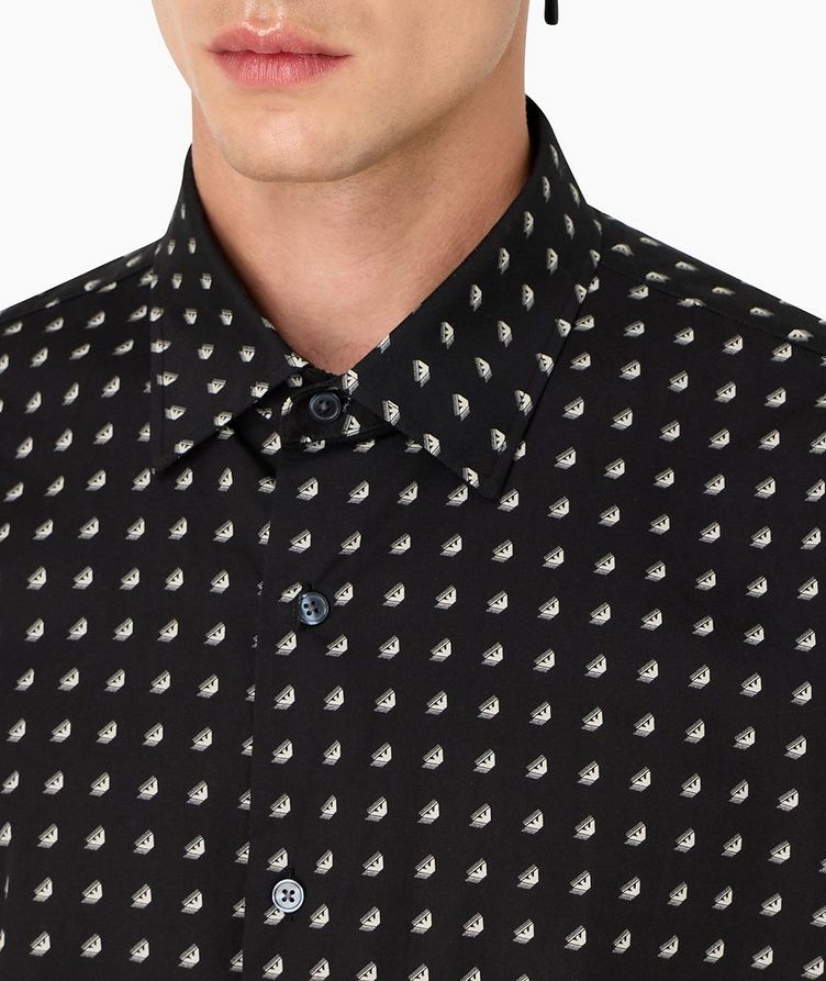 All-over Eagle Print Lyocell-Cotton Sport Shirt image 4