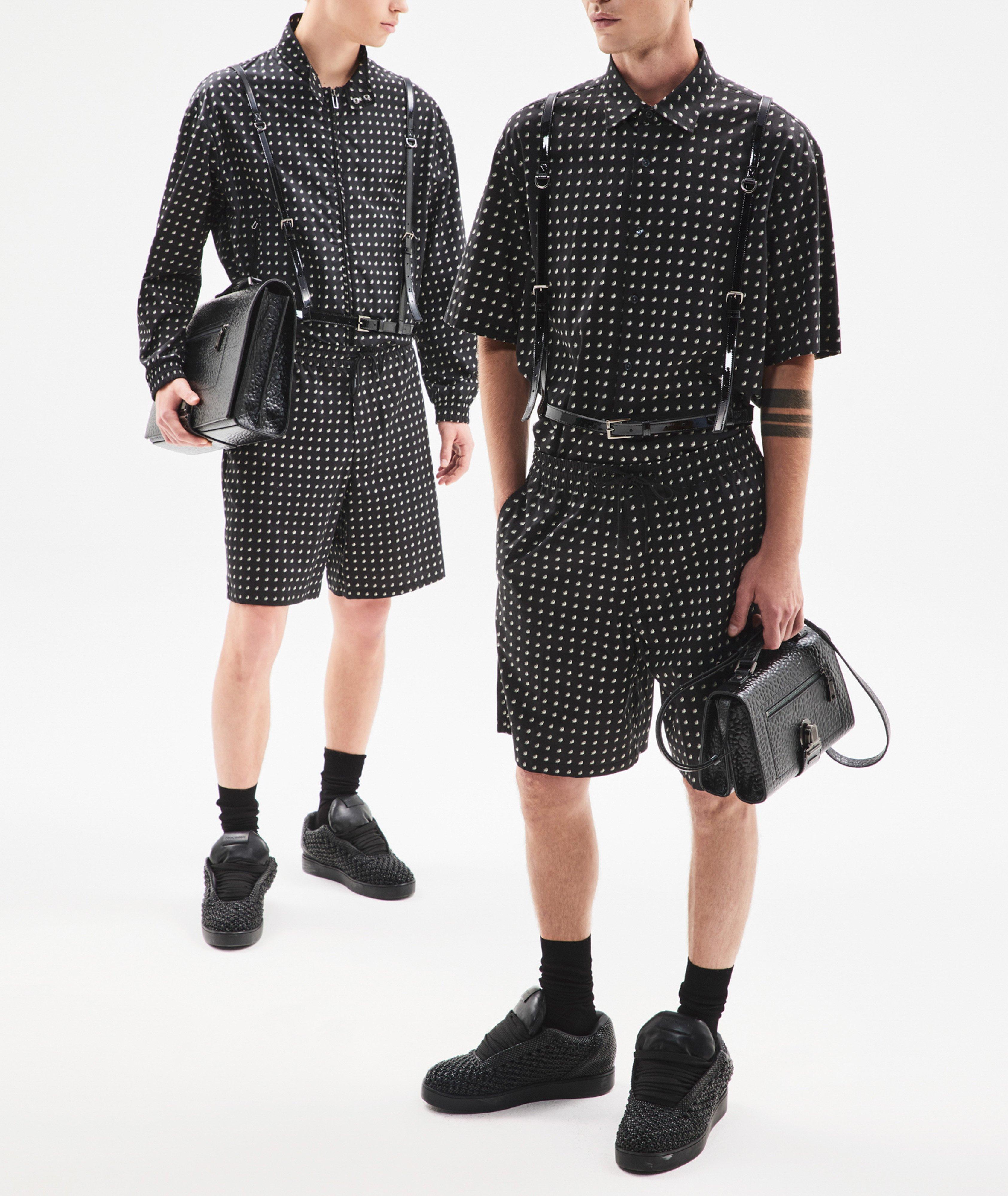 Chemise décontractée en lyocell et en coton à motif de logos image 1