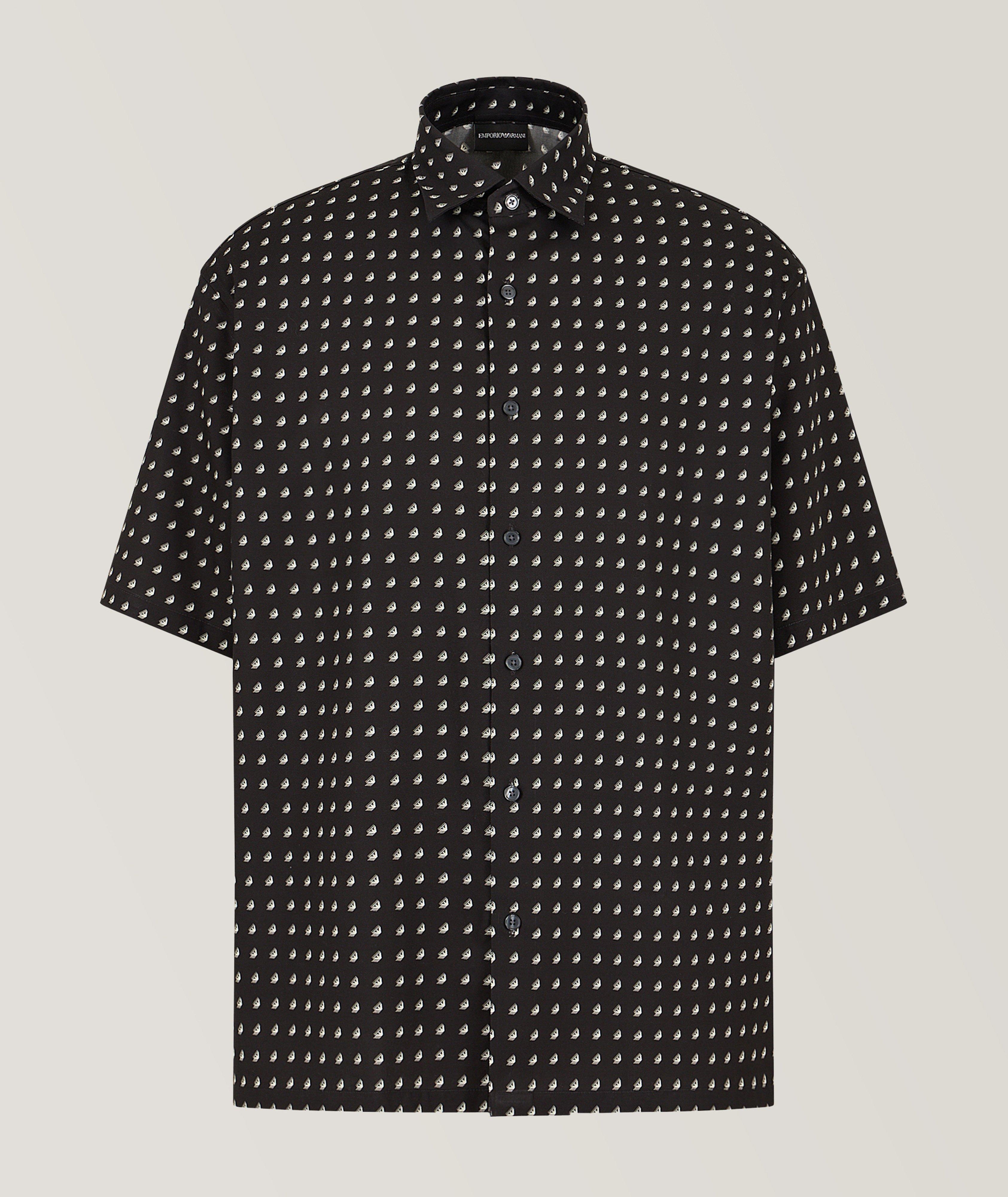 Chemise décontractée en lyocell et en coton à motif de logos image 0