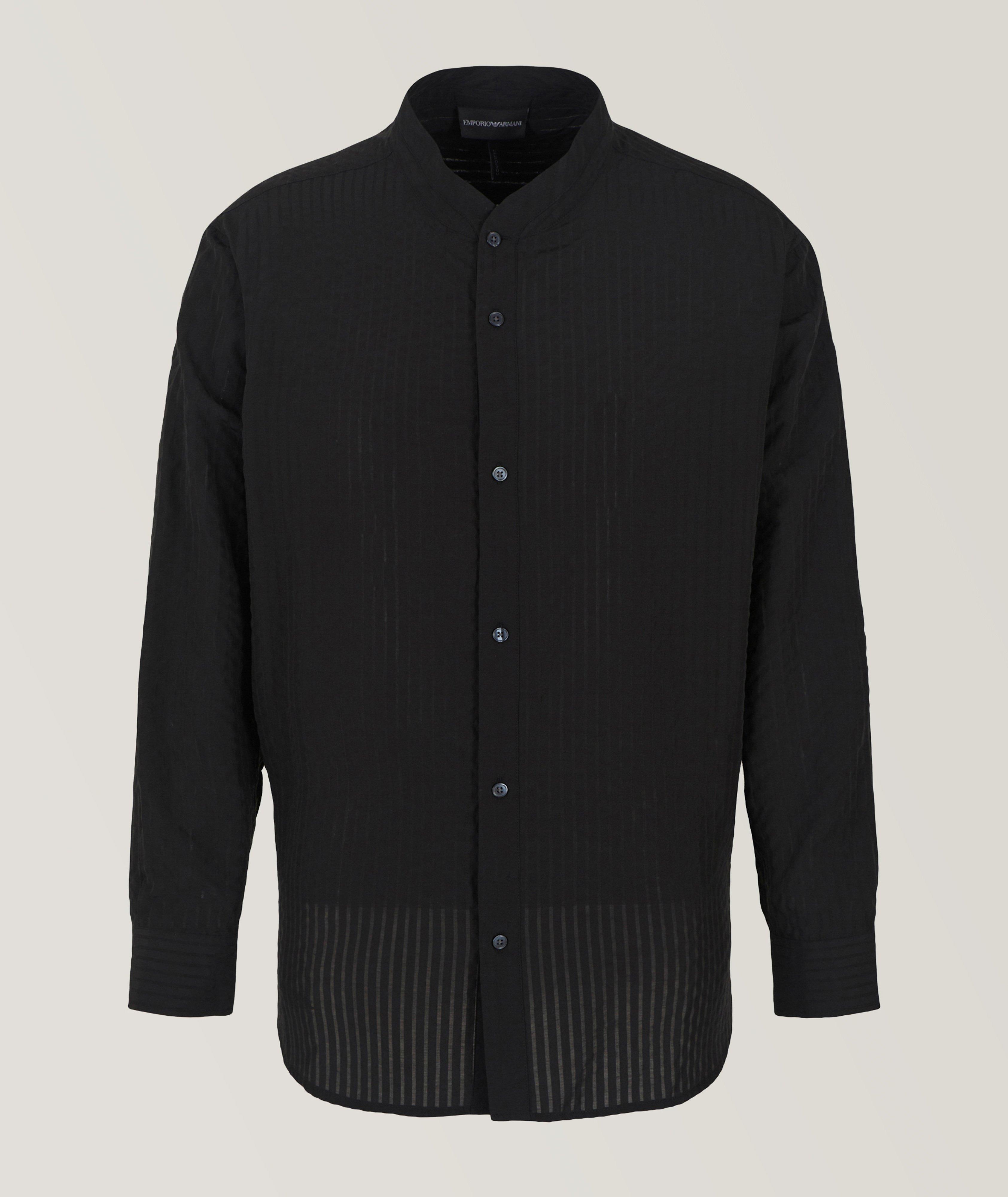 Oversized Striped Lyocell-Blend Shirt image 0