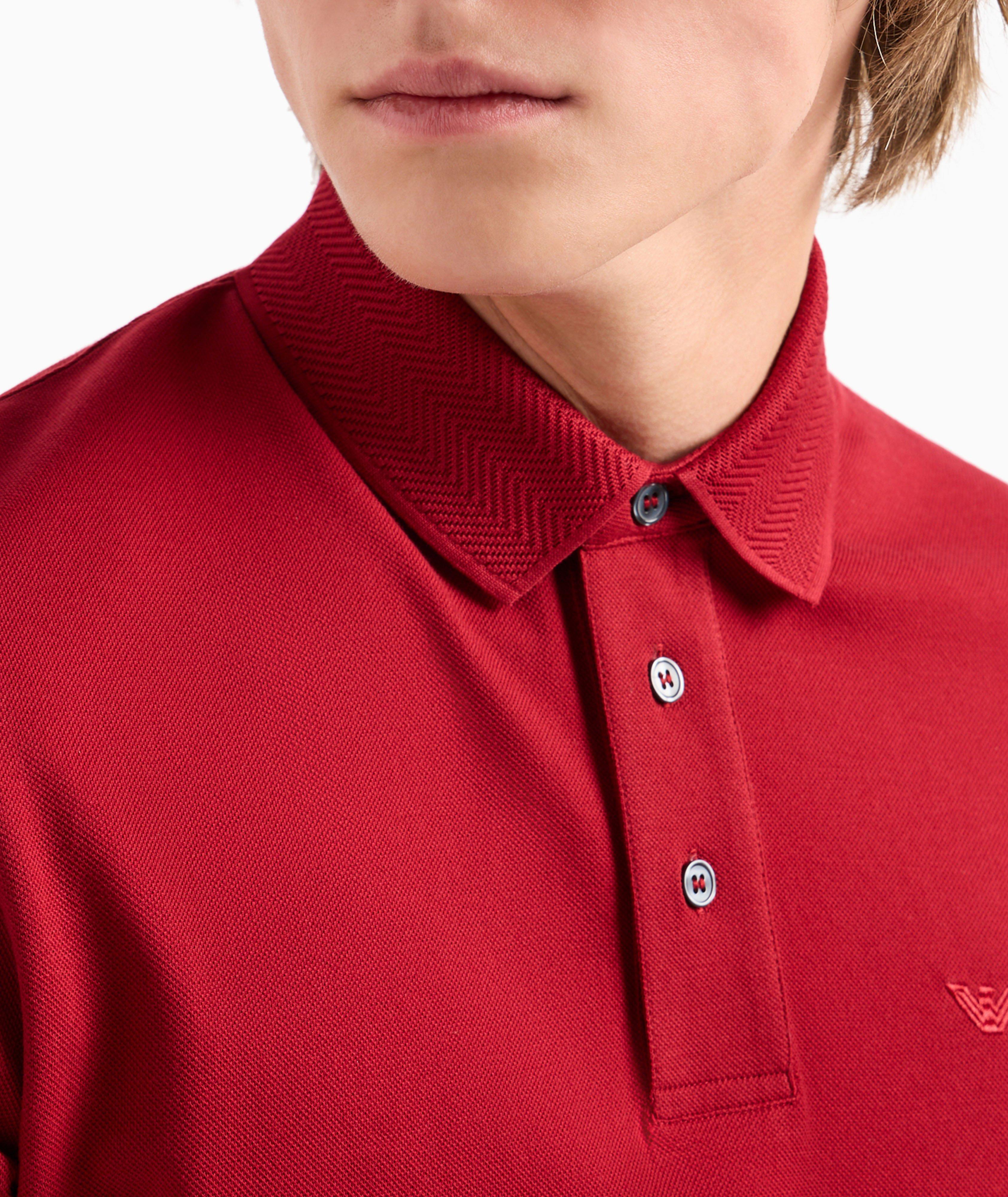 Pattern Trim Piqué Cotton Polo image 3