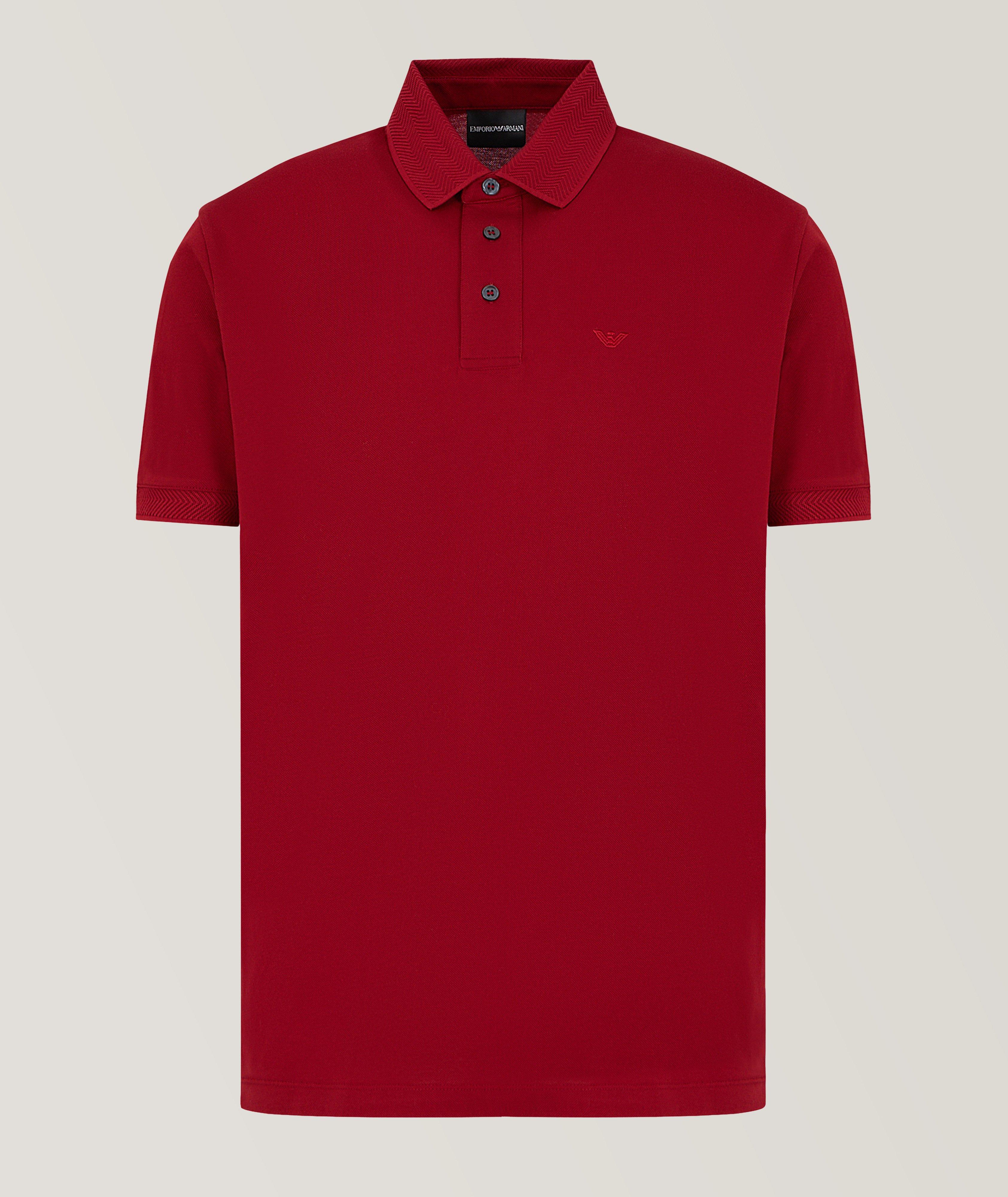 Pattern Trim Piqué Cotton Polo image 0