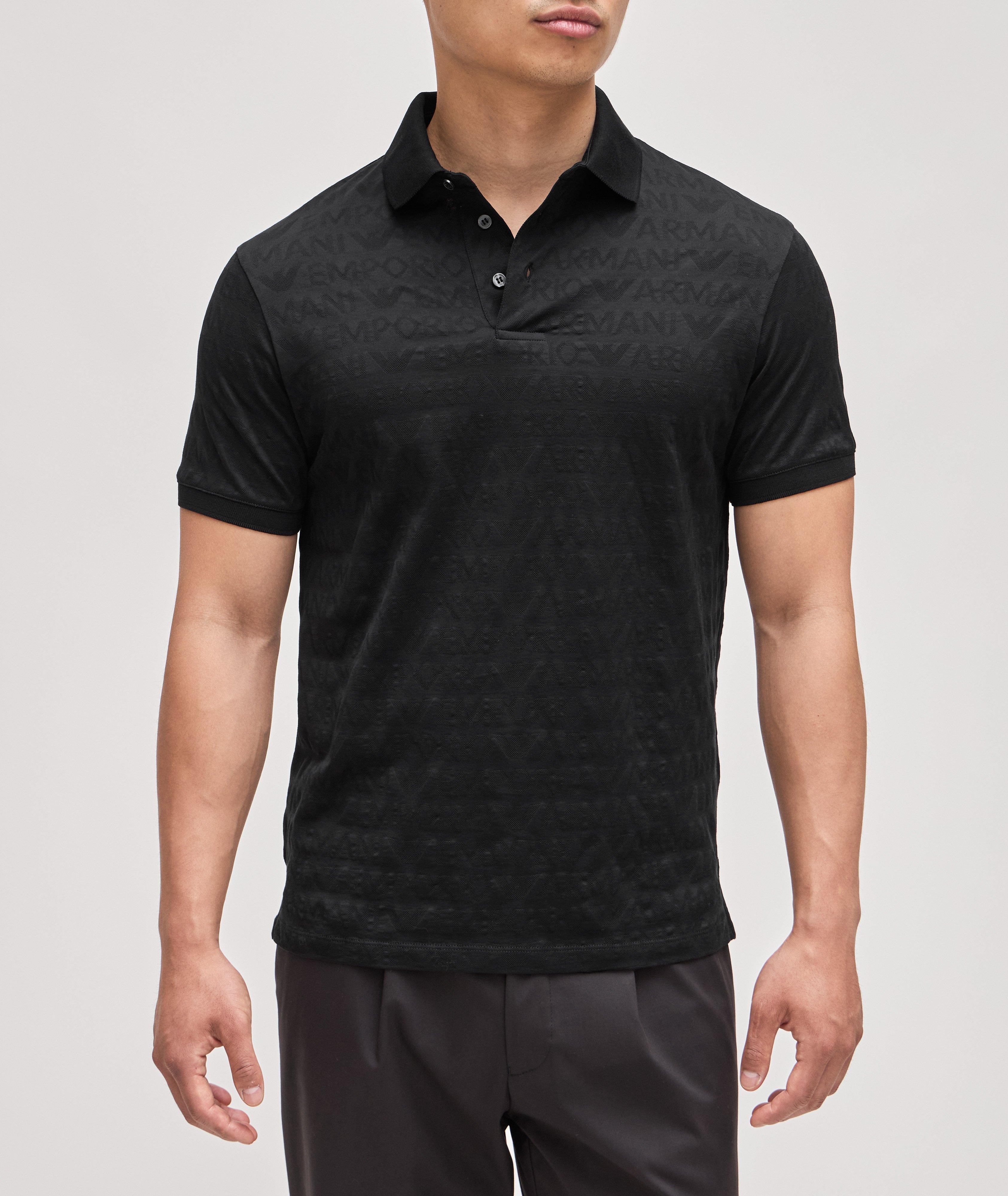 Textured Logo Cotton Polo  image 1