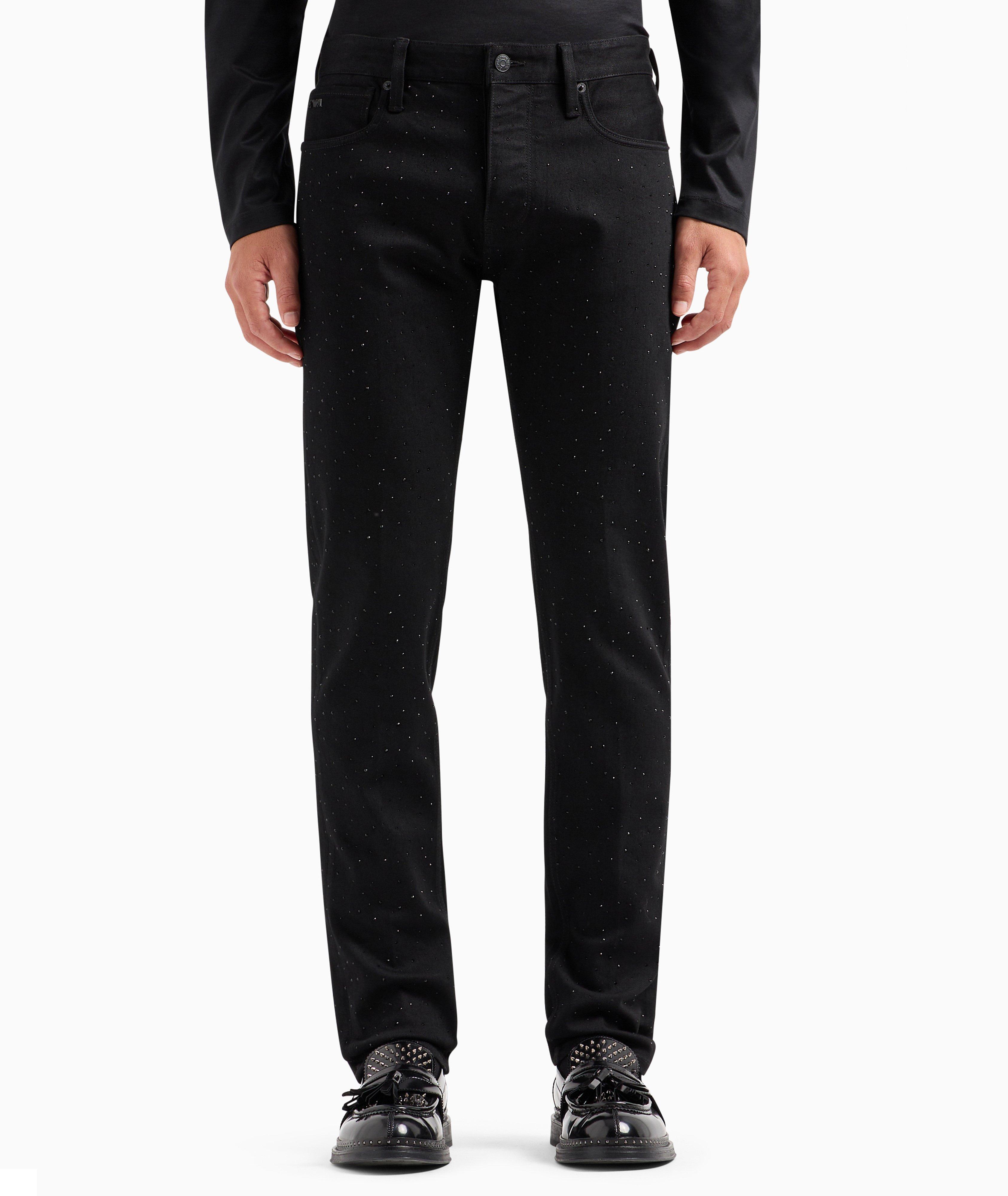 Emporio Armani J75 Rhinestone Cotton-Blend Jeans | Jeans | Harry Rosen