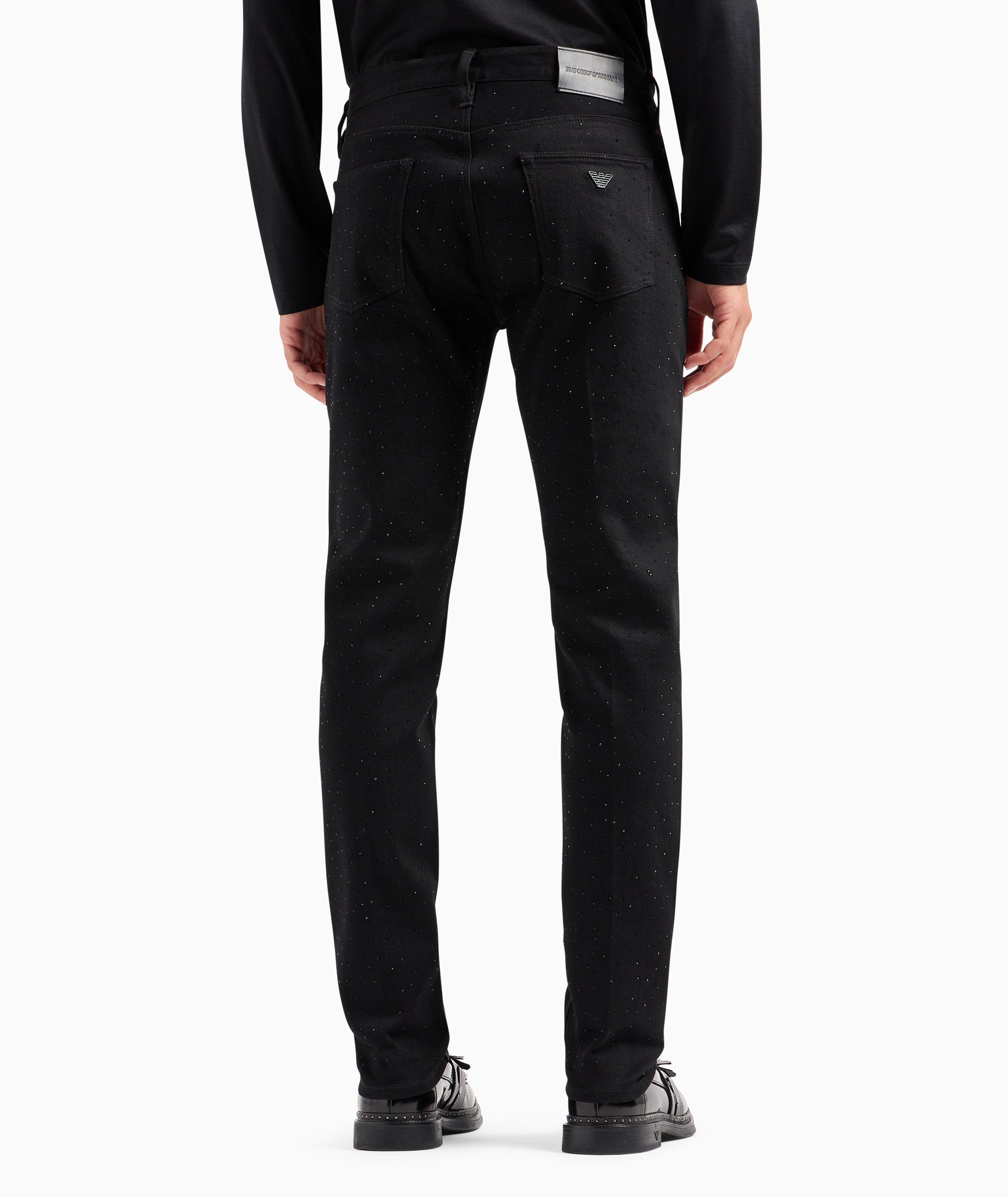 Emporio Armani J75 Rhinestone Cotton-Blend Jeans | Jeans | Harry Rosen