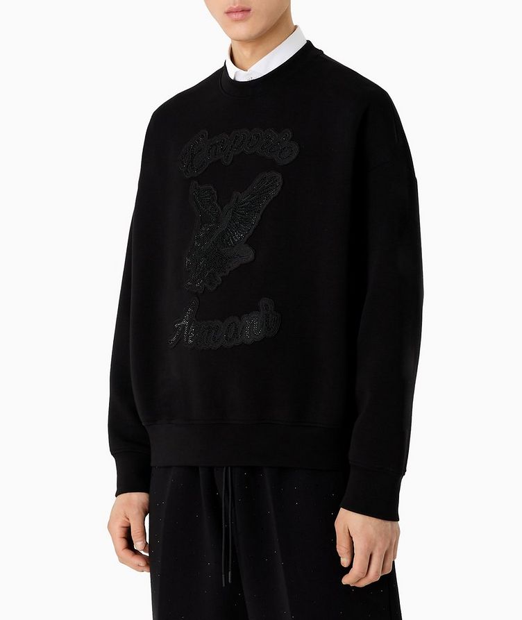Clubwear Capsule Double Jersey Cotton-Blend Rhinestone Sweater image 1