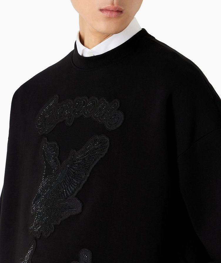 Clubwear Capsule Double Jersey Cotton-Blend Rhinestone Sweater image 3