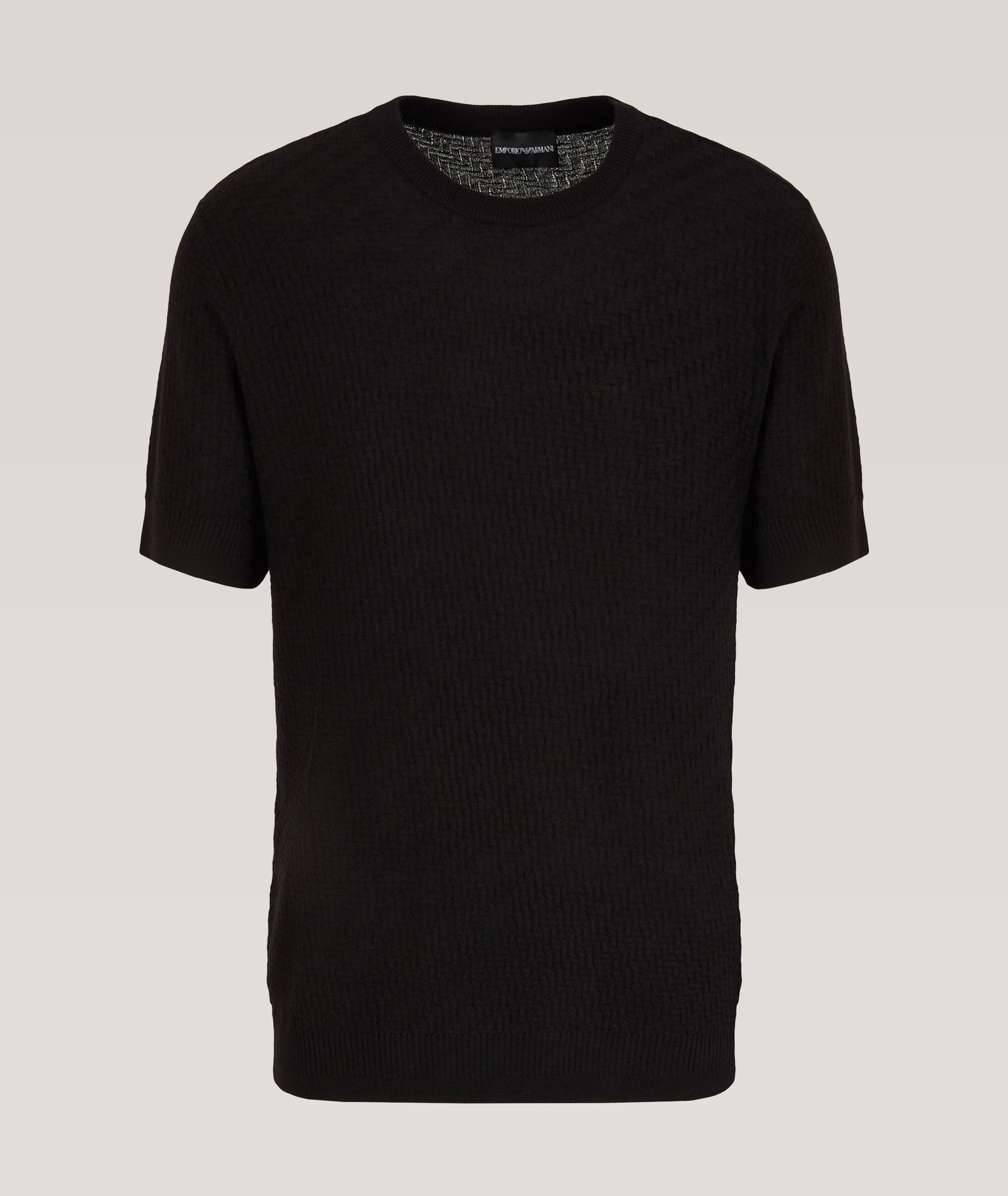 Embossed Two-Tone Lyocell-Blend T-Shirt
