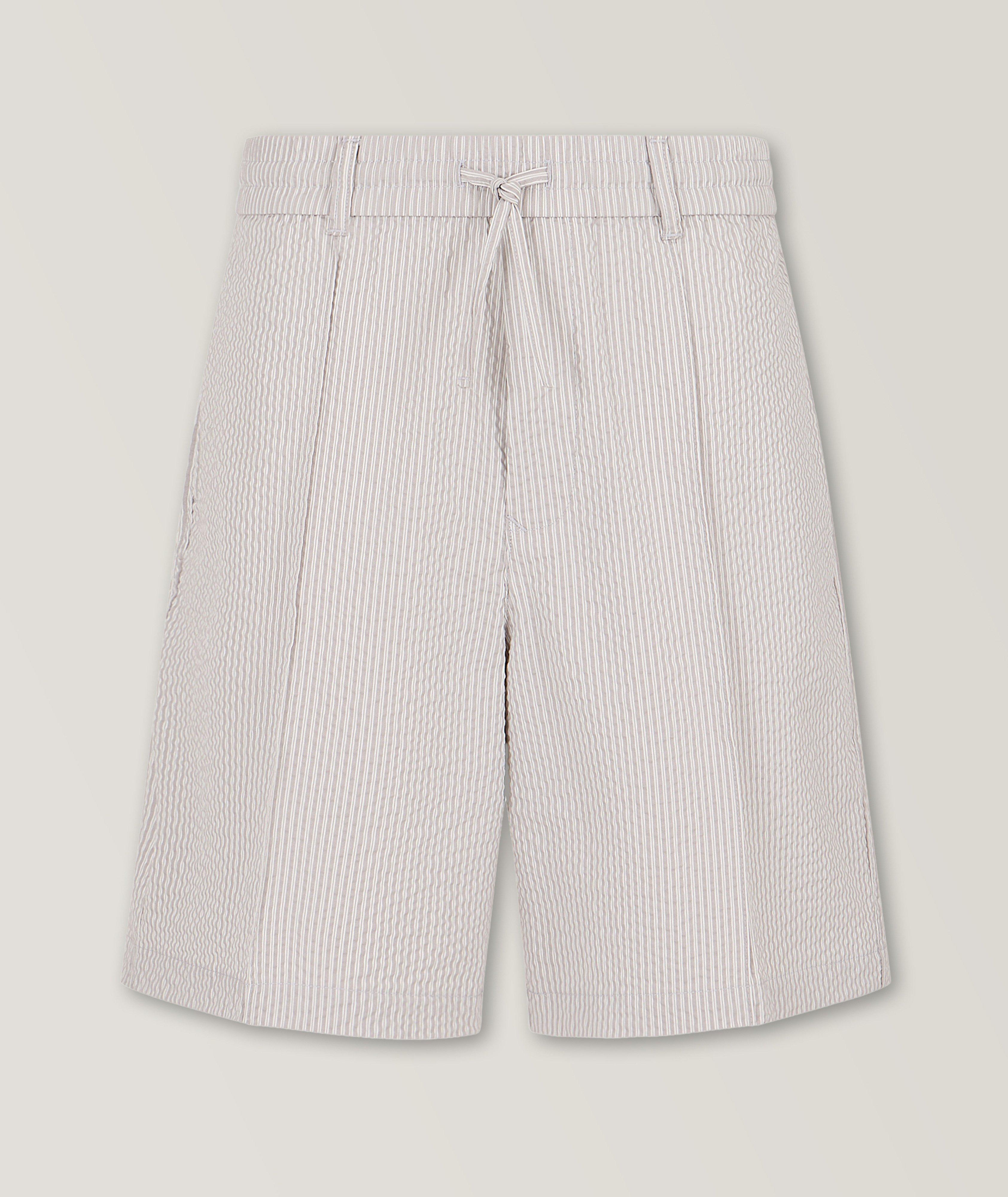 Striped Seersucker Bermuda Shorts image 0