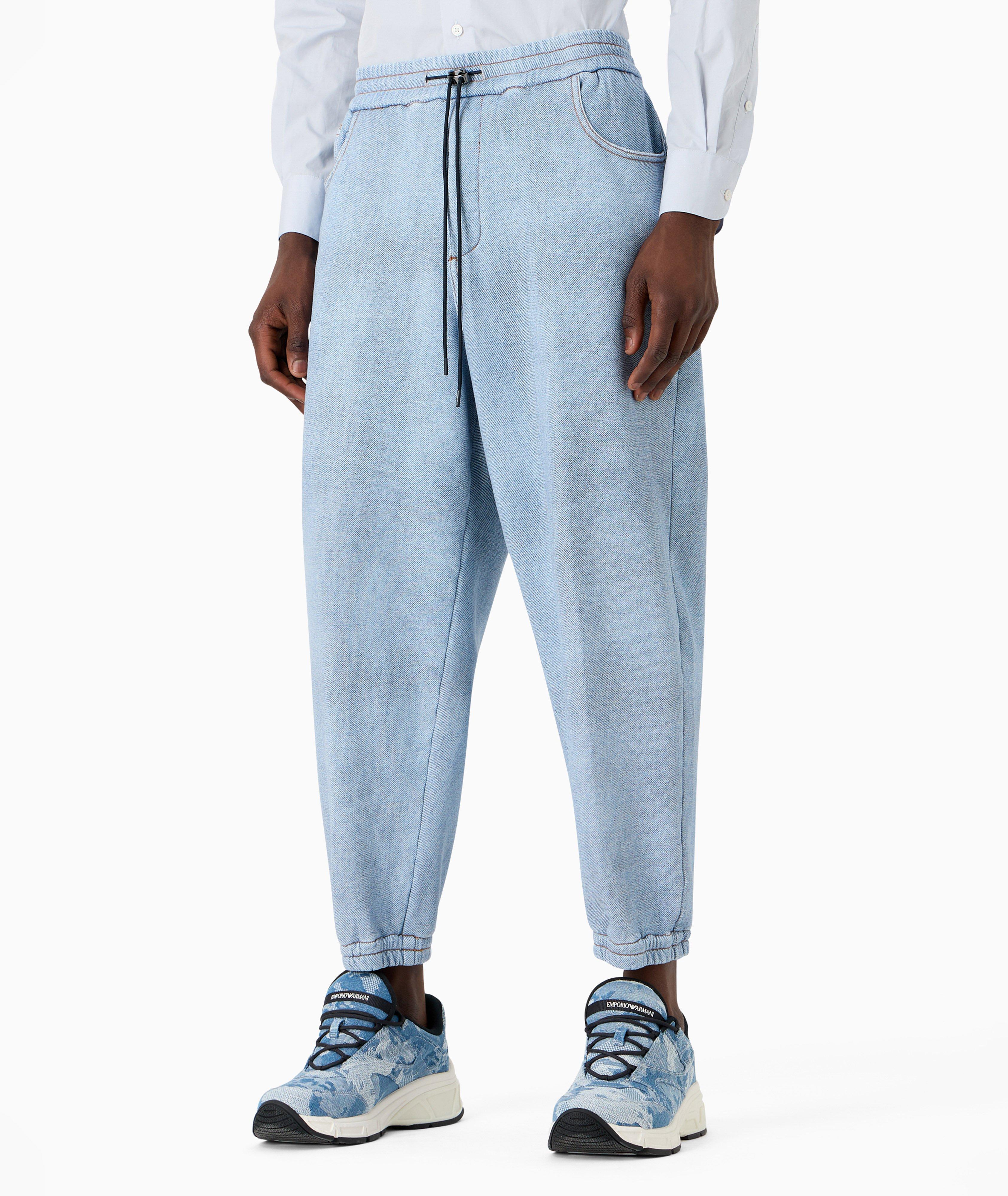 Pantalon sport en jersey d’aspect denim image 1