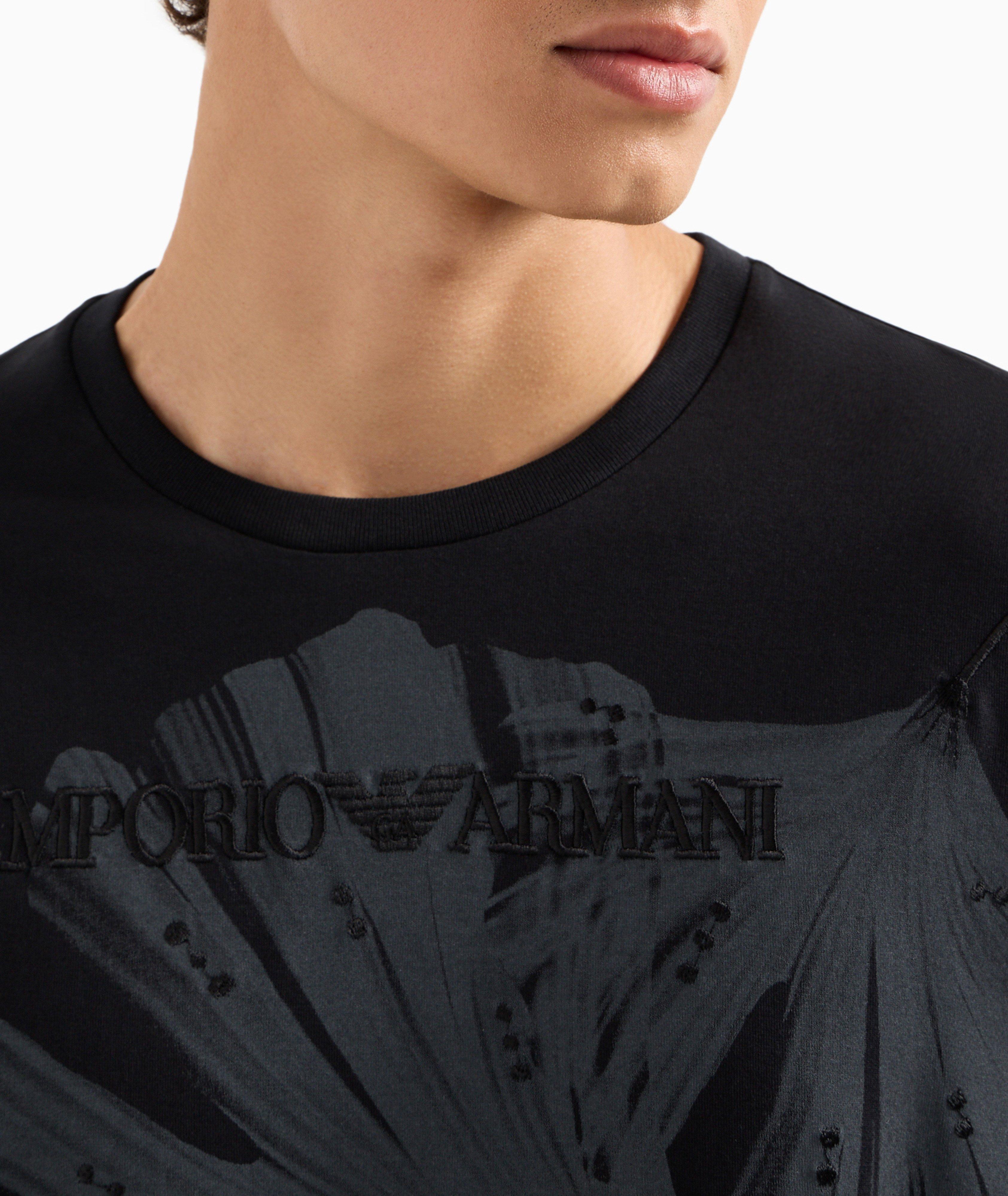 Leaf Print Cotton Jersey T-Shirt image 3