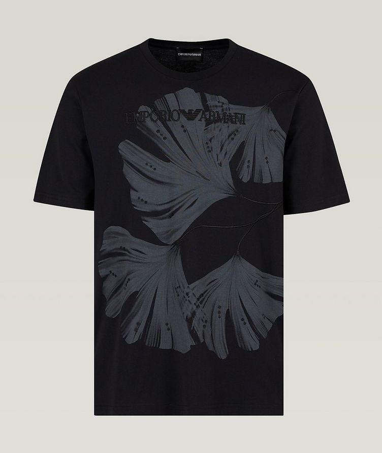 Leaf Print Cotton Jersey T-Shirt image 0