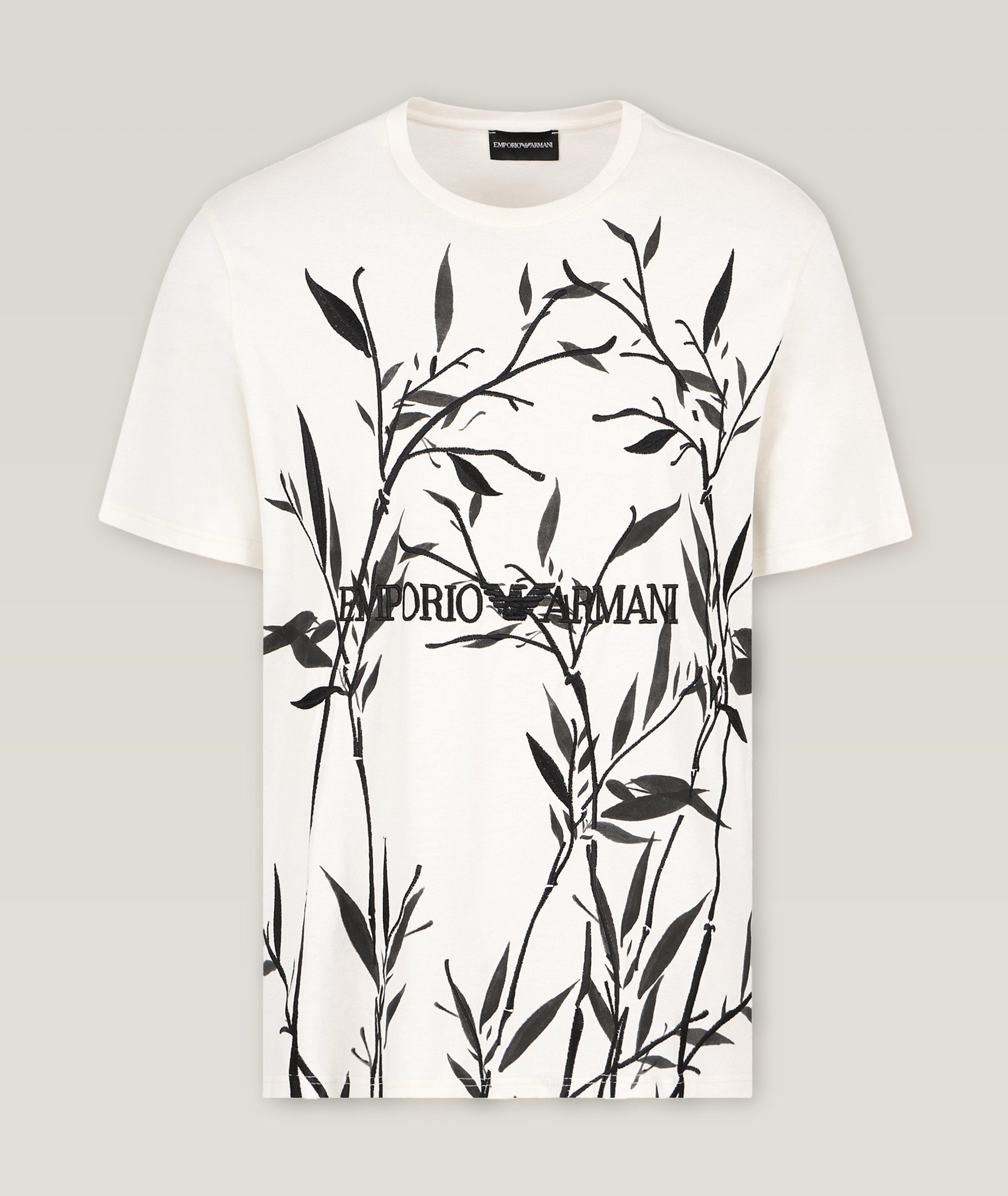 Leaf Print Cotton Jersey T-Shirt image 0