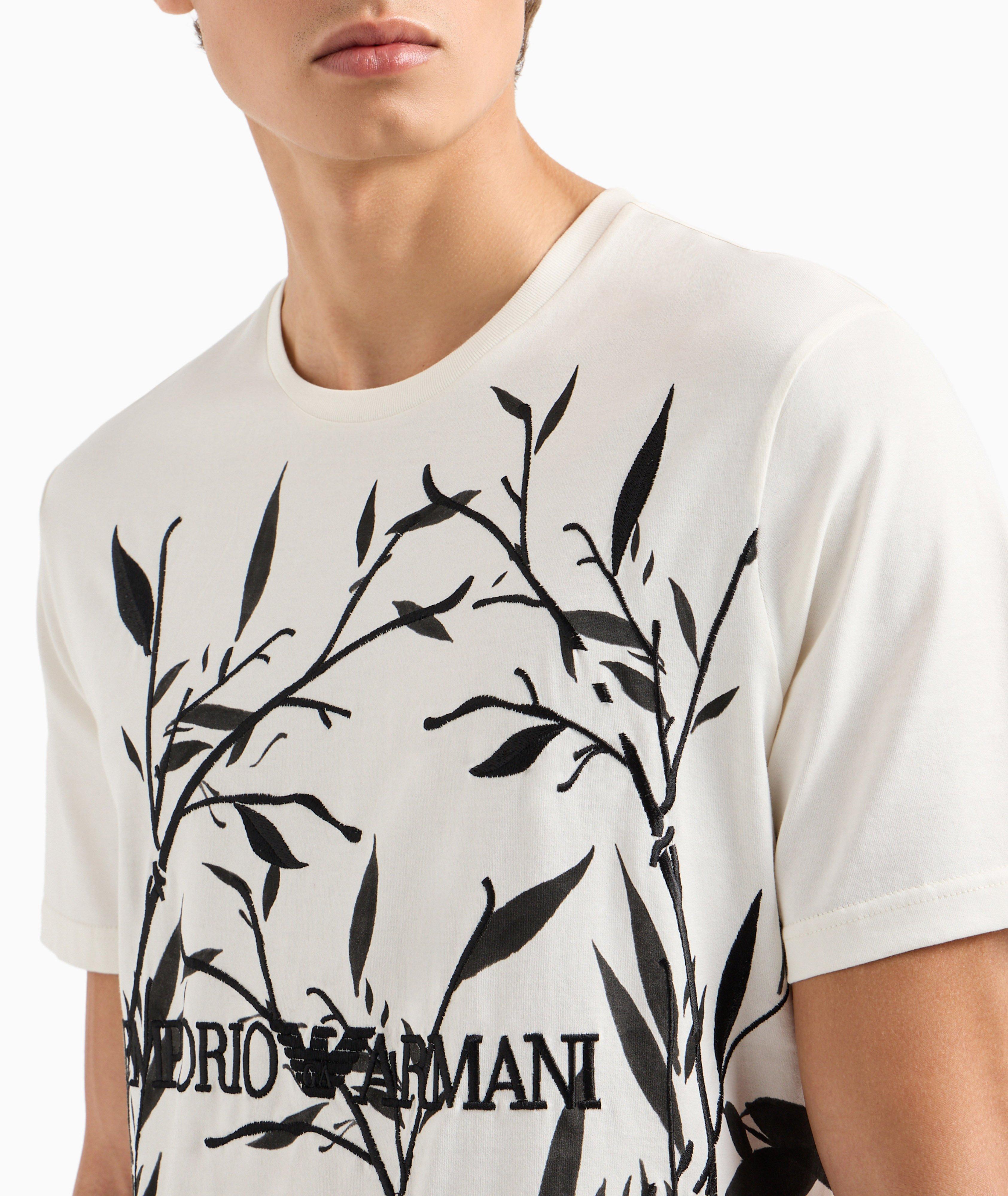 Leaf Print Cotton Jersey T-Shirt image 3