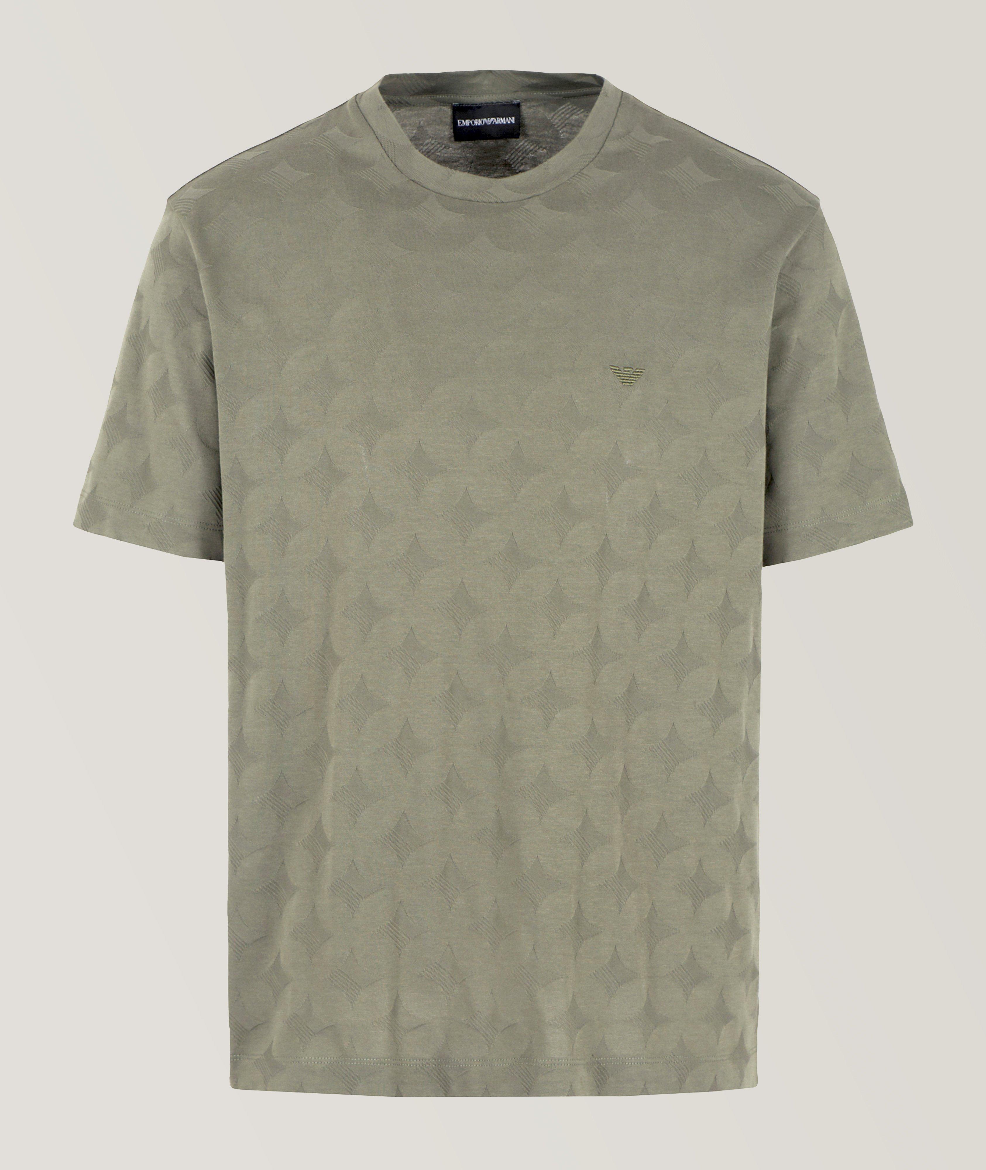 Monochrome Monogram Jacquard Cotton Jersey T-Shirt image 0