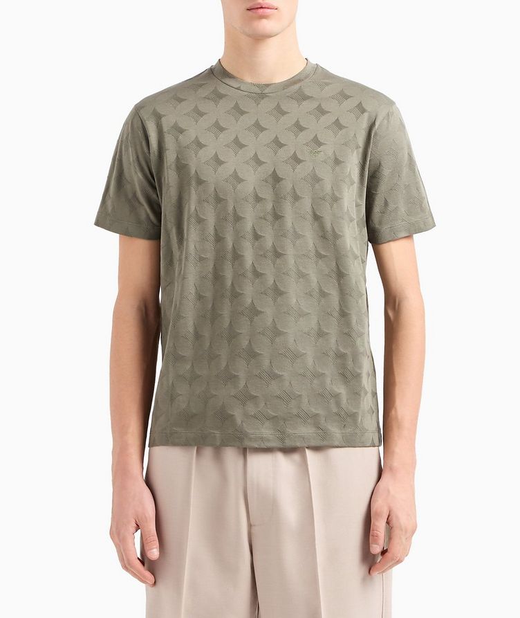 Monochrome Monogram Jacquard Cotton Jersey T-Shirt image 1