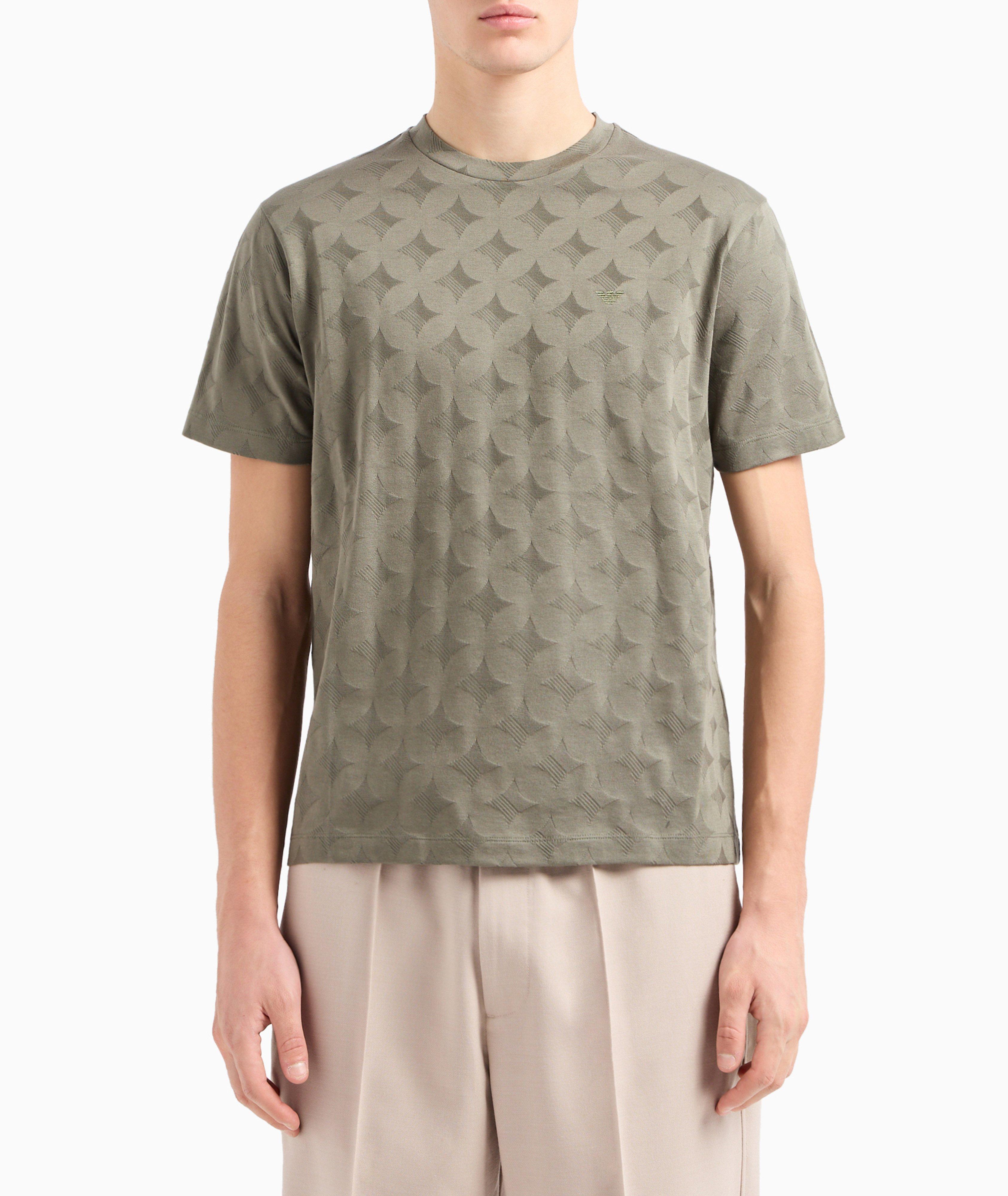 Monochrome Monogram Jacquard Cotton Jersey T-Shirt image 1