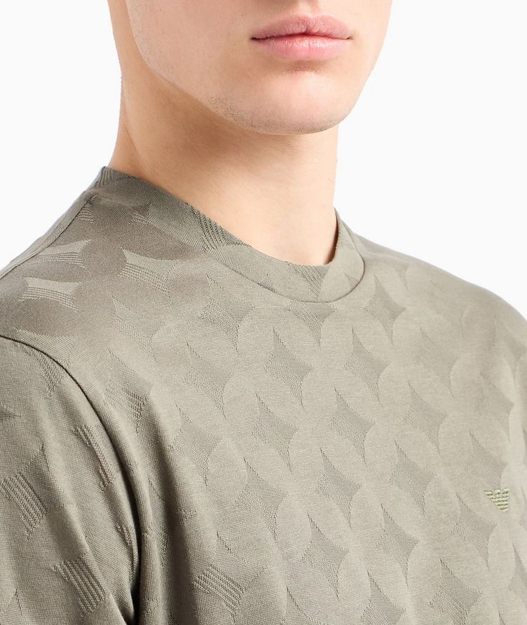 Monochrome Monogram Jacquard Cotton Jersey T-Shirt image 3