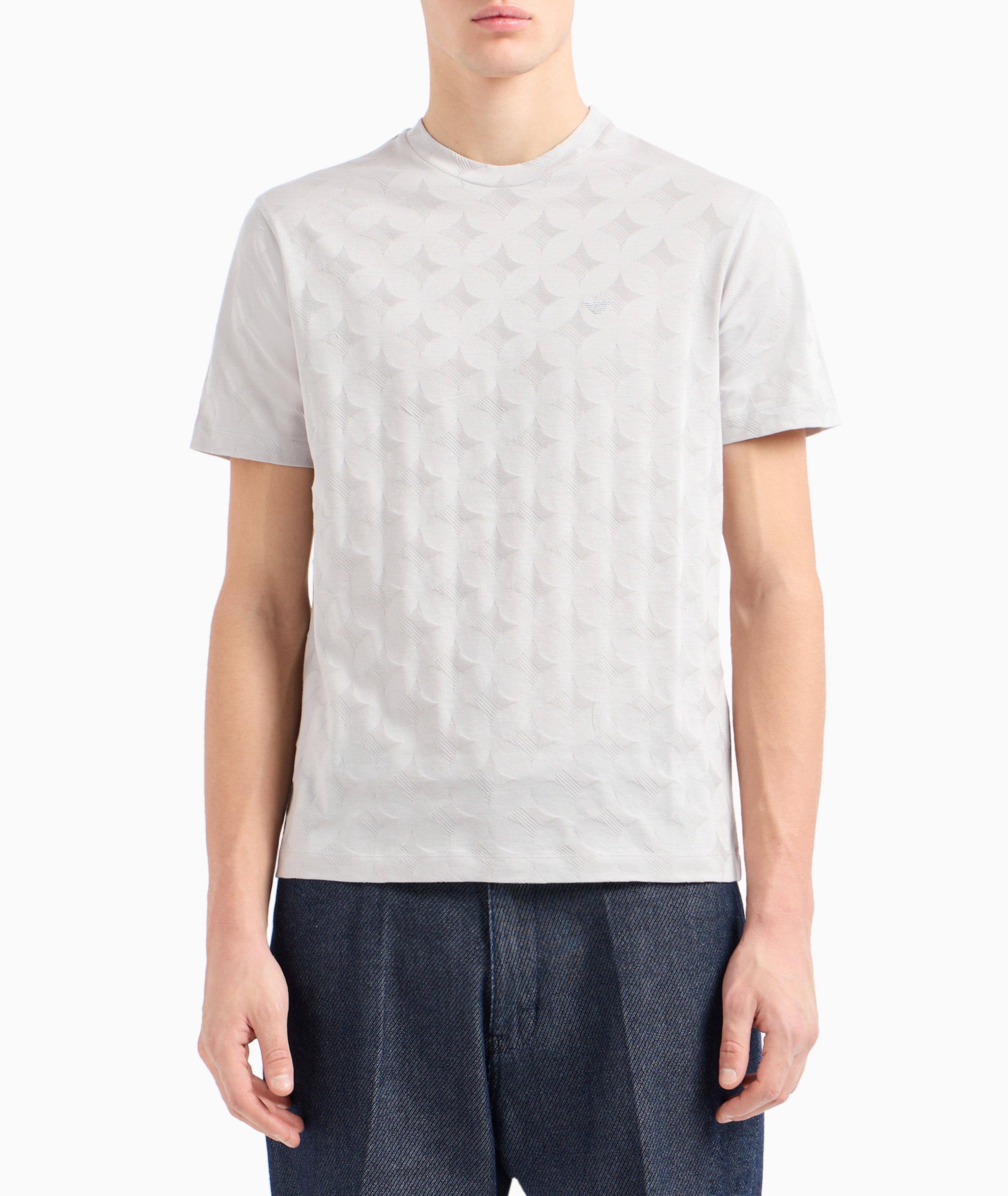 Monochrome Monogram Jacquard Cotton Jersey T-Shirt image 1