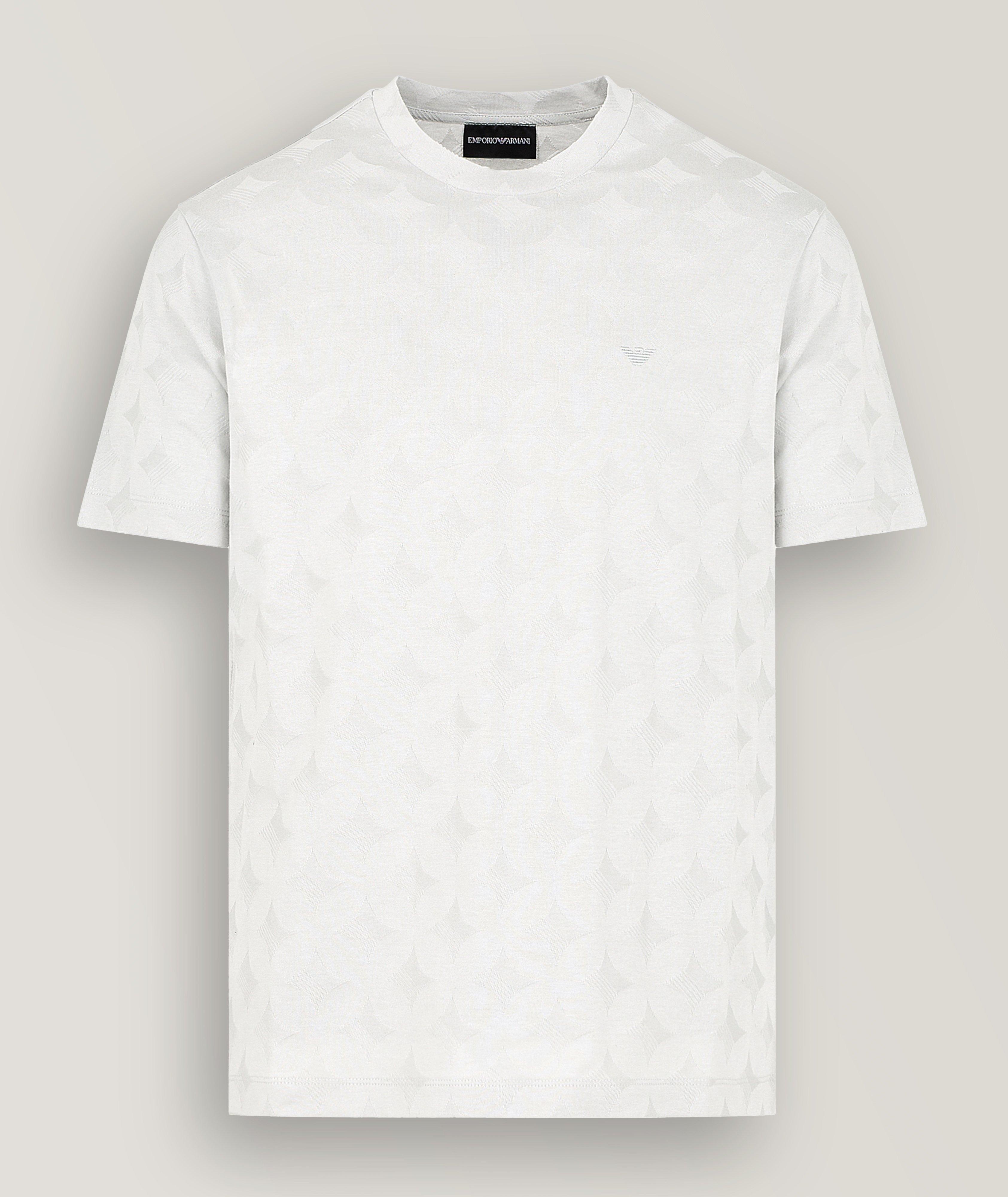 Monochrome Monogram Jacquard Cotton Jersey T-Shirt image 0