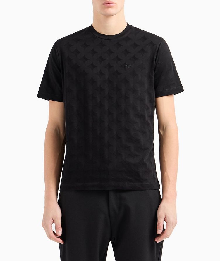 Monochrome Monogram Jacquard Cotton Jersey T-Shirt image 1