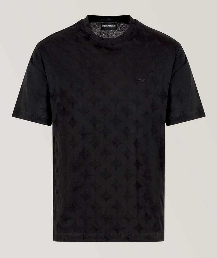 Monochrome Monogram Jacquard Cotton Jersey T-Shirt image 0