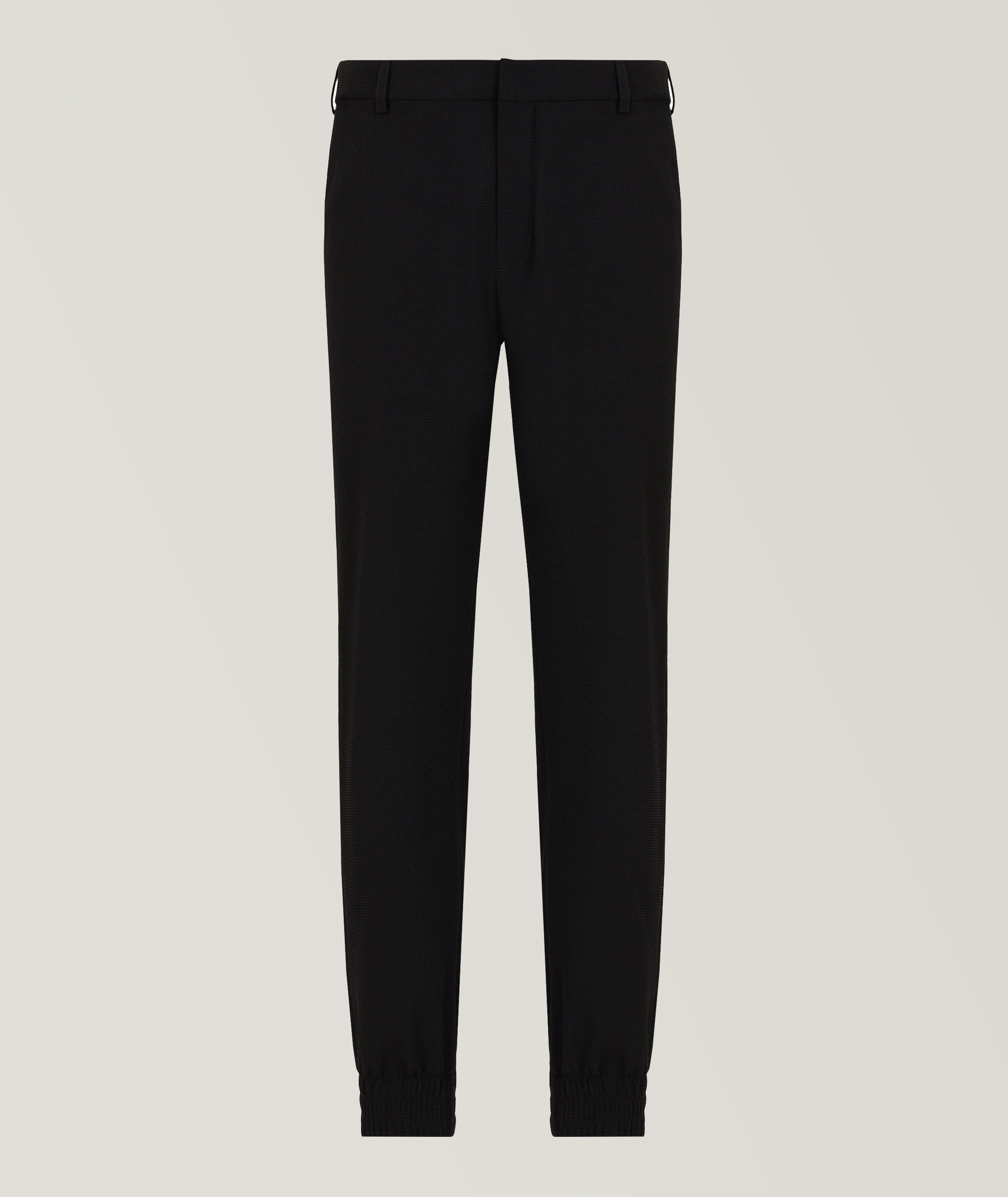 Micro Texture Crepe Jogger Dress Pants