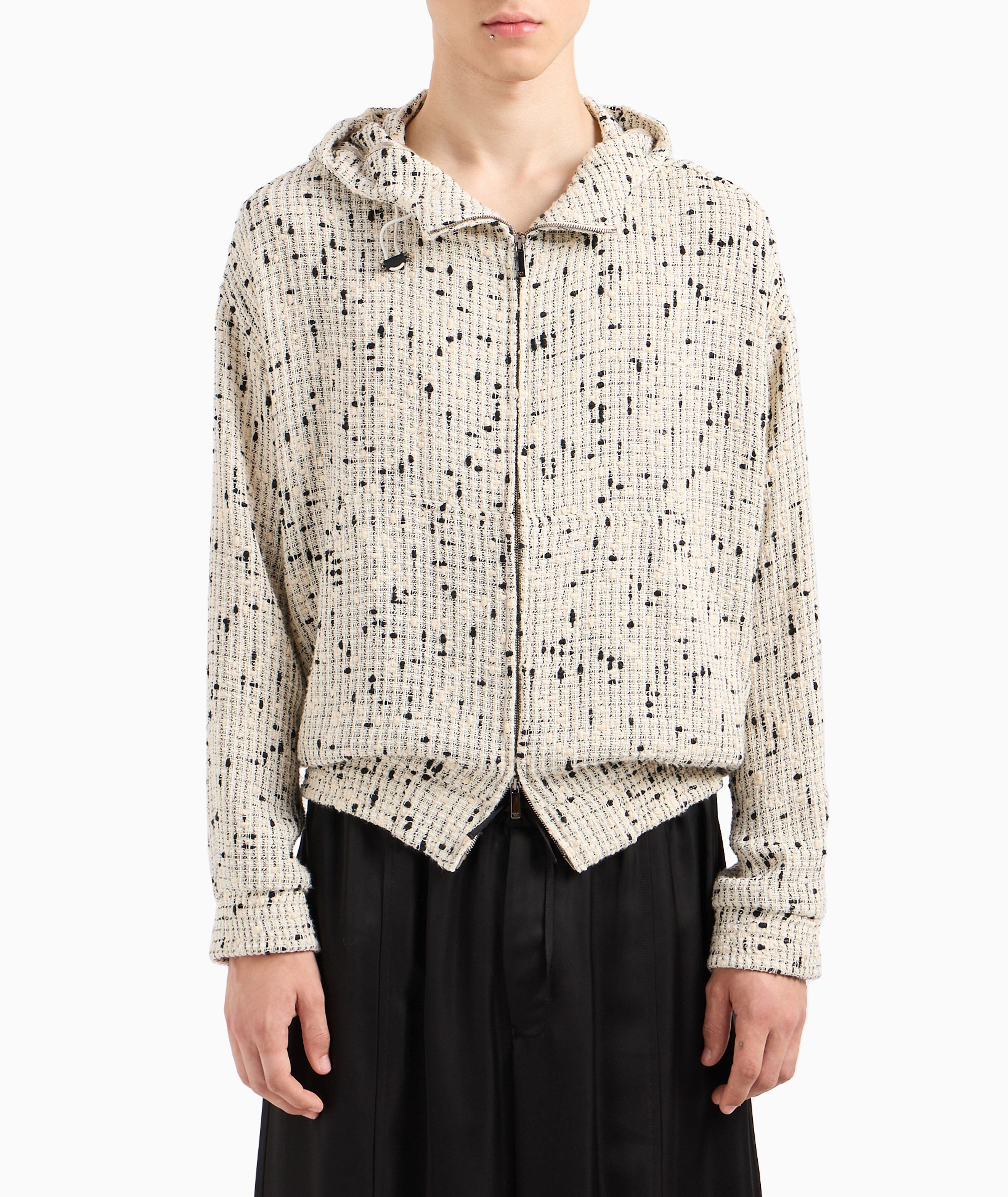 Emporio Armani Shearling Linen-Cotton Hooded Sweater | Coats | Harry Rosen
