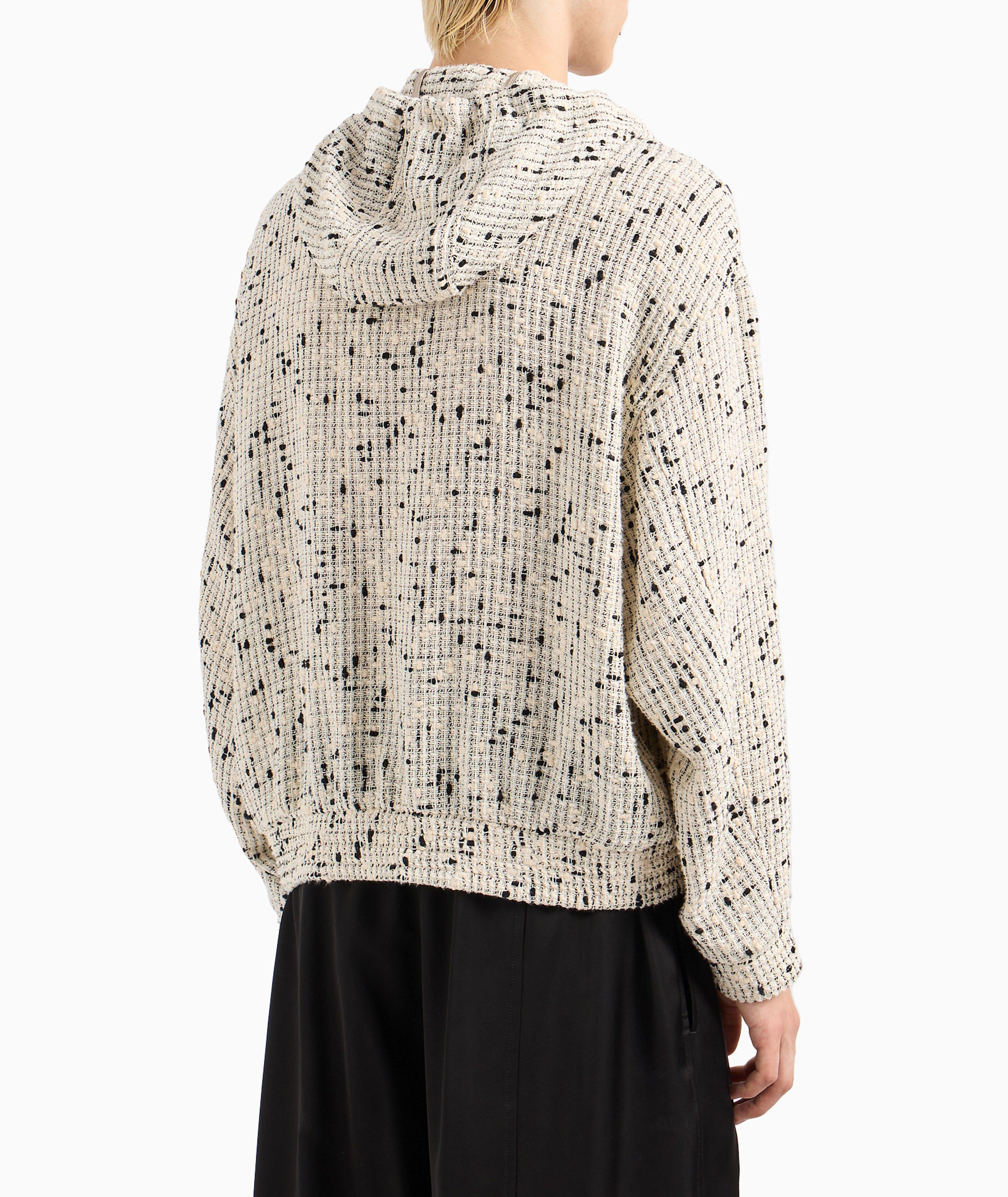 Emporio Armani Shearling Linen-Cotton Hooded Sweater | Coats | Harry Rosen