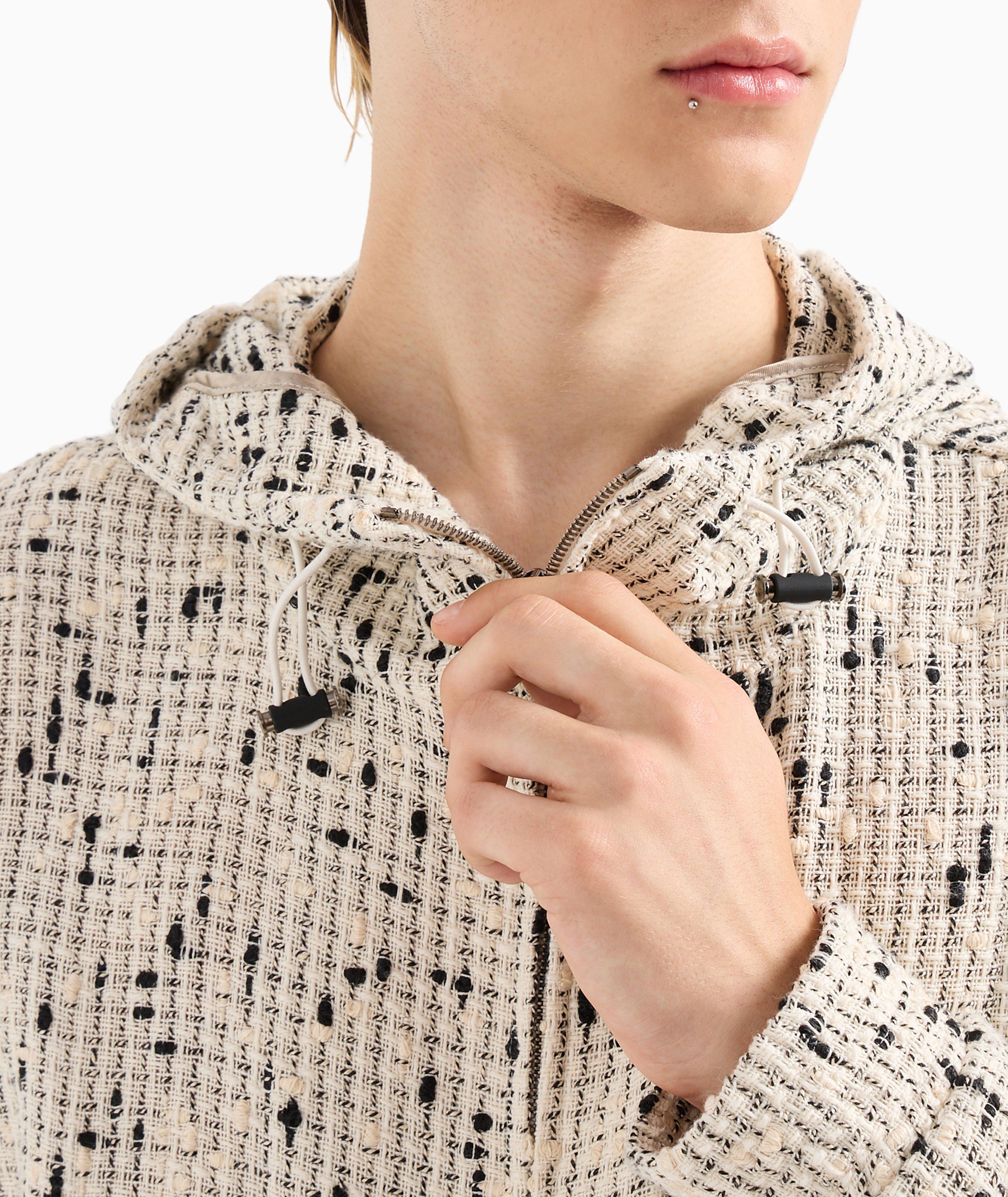 Emporio Armani Shearling Linen-Cotton Hooded Sweater | Coats | Harry Rosen