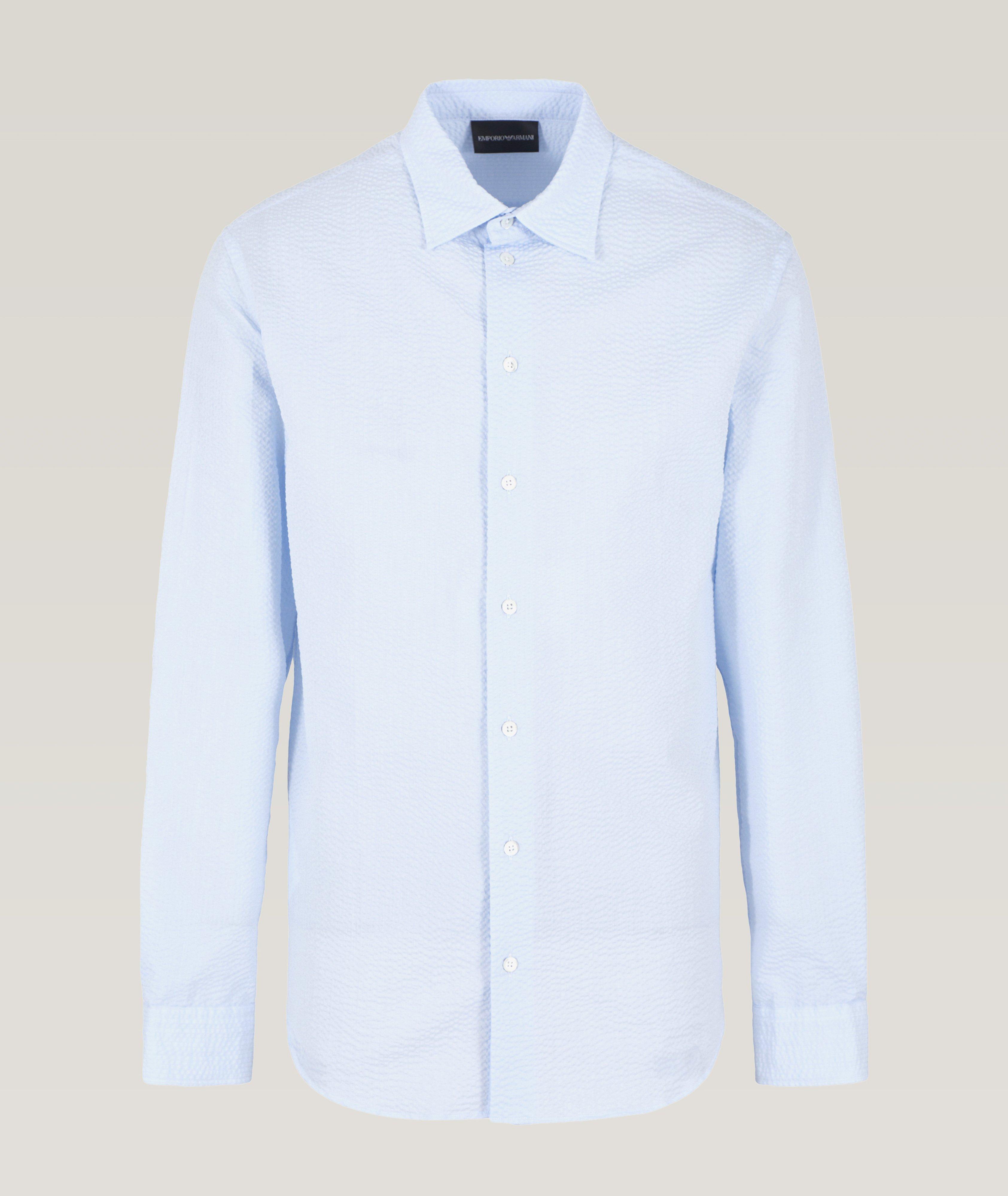 Asymmetrical Flocked Cotton Sport Shirt image 0