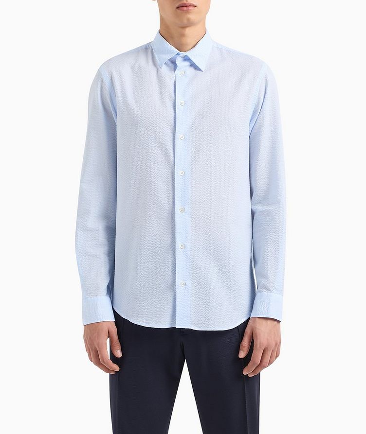 Asymmetrical Flocked Cotton Sport Shirt image 1