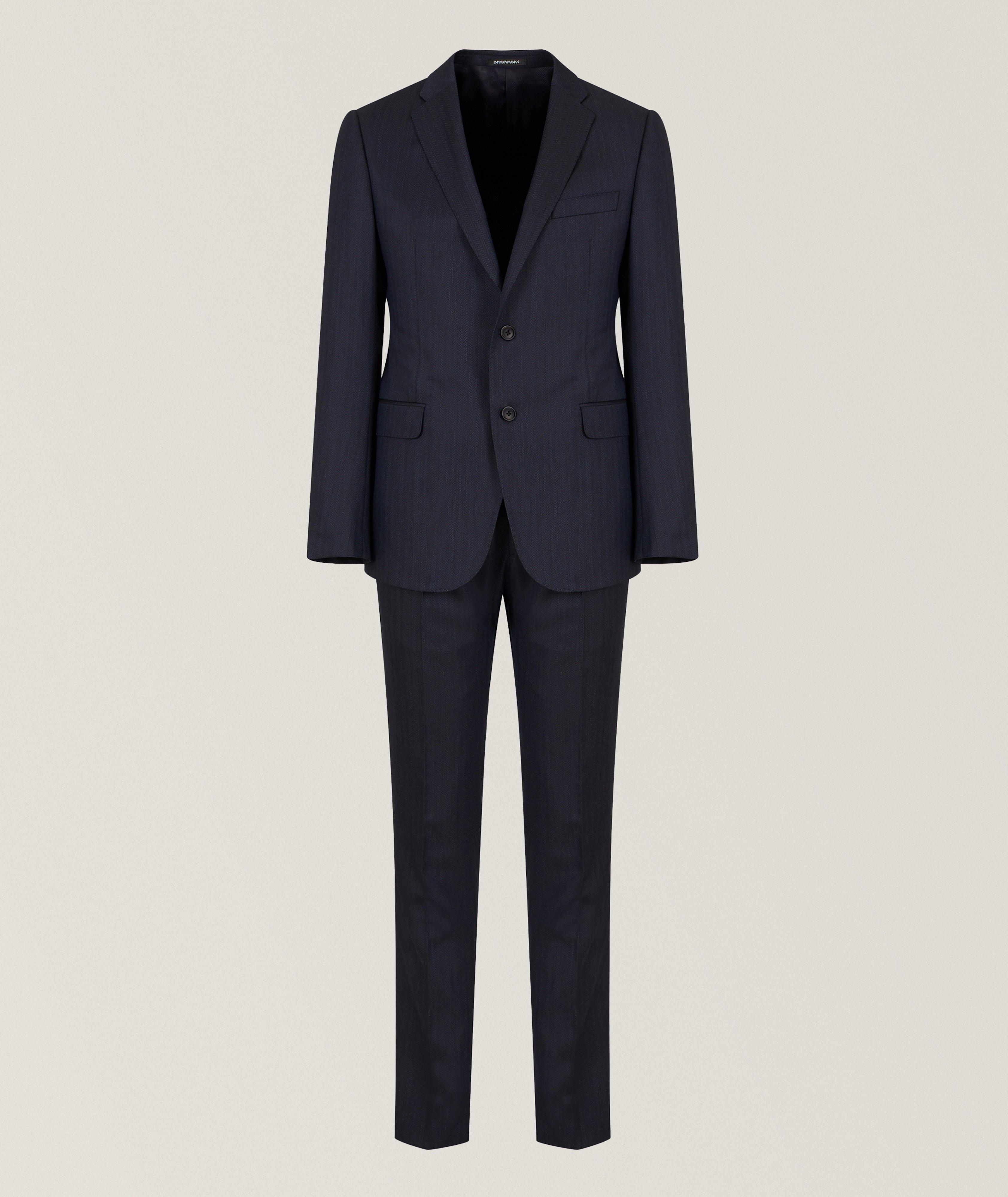 M-Line Pick Stitched Virgin Wool Suit