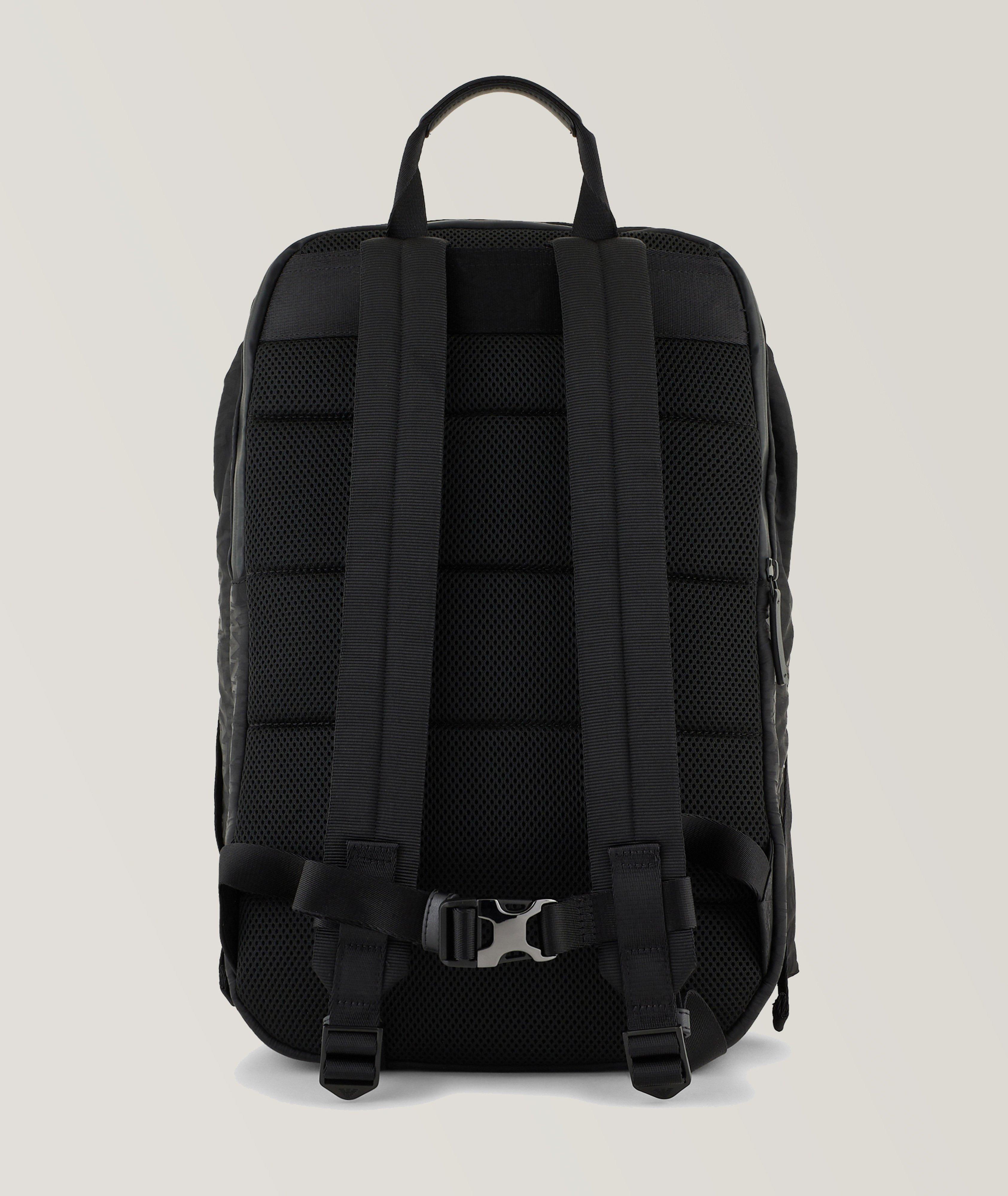 Tonal Allover Jacquard Logo Nylon Backpack image 1