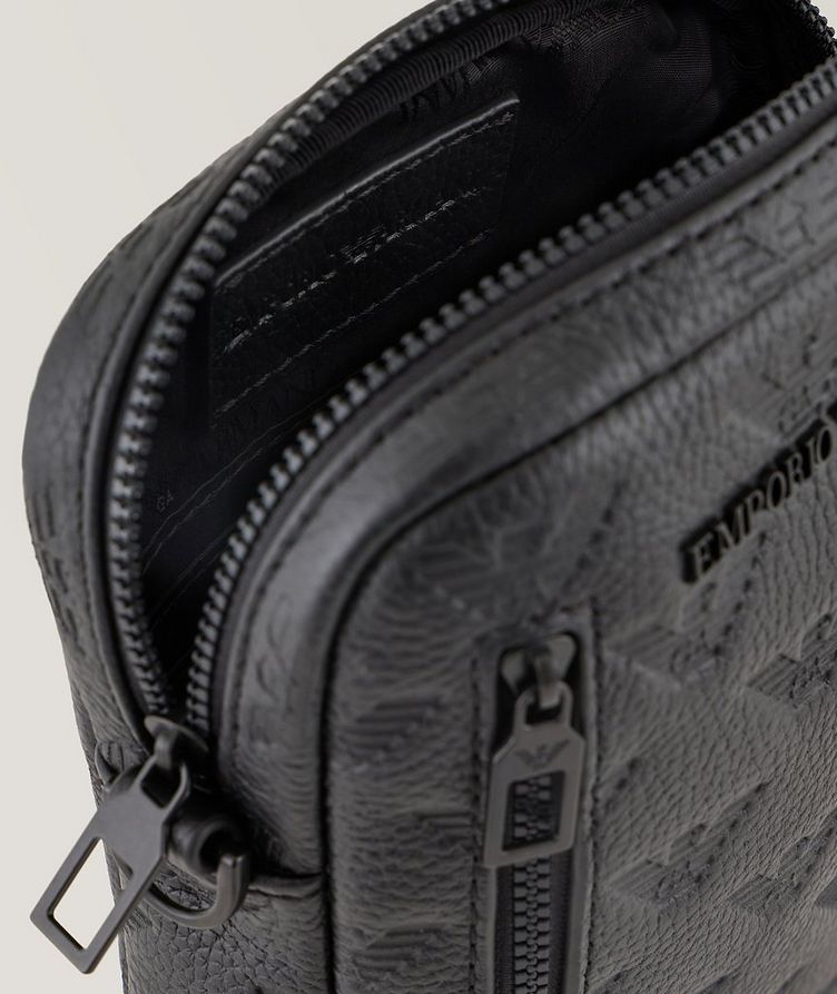 Allover Embossed Logo Genuine Leather Crossbody Bag  image 4