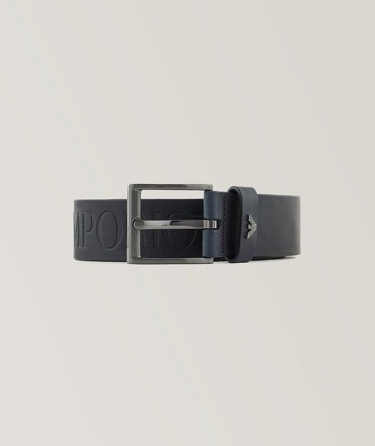 Engarved Logo Leather Pin-Buckle Belt image 0