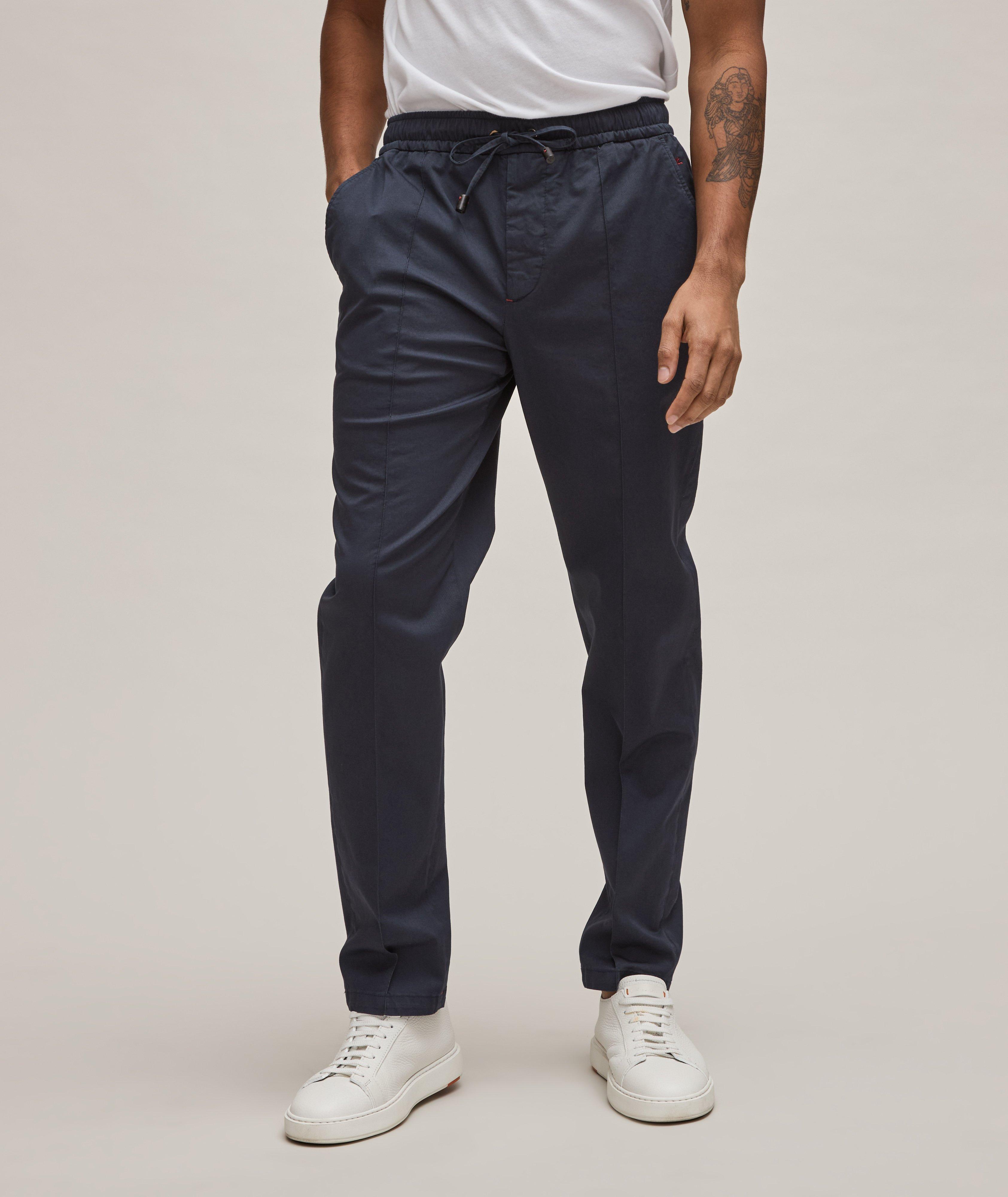 Stretch-Cotton Drawstring Trousers image 1