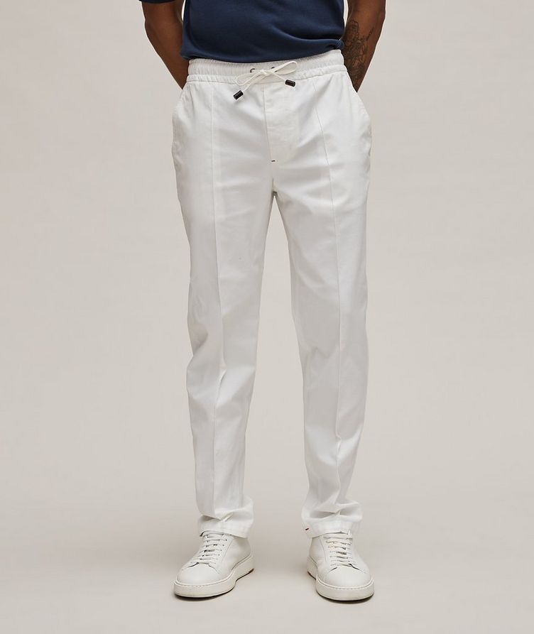 Stretch-Cotton Drawstring Trousers image 1