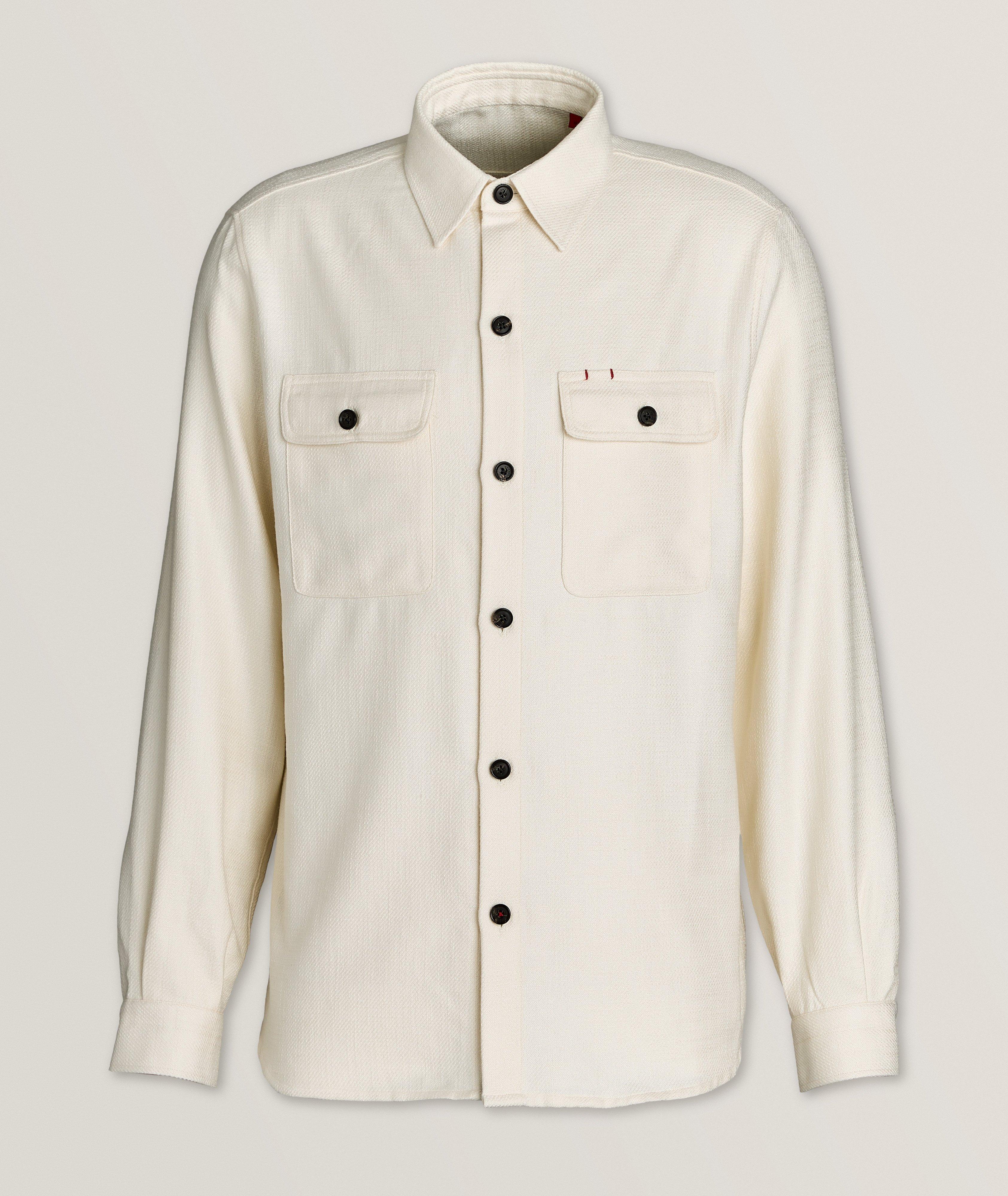 Textured Silk, Cotton & Cashmere Overshirt