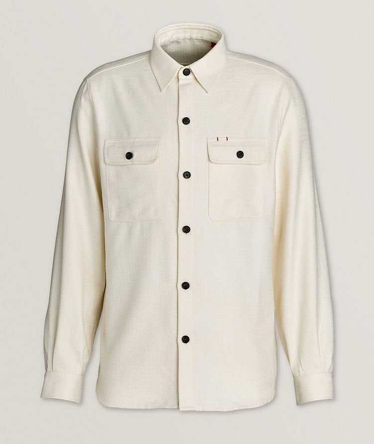 Textured Silk, Cotton & Cashmere Overshirt  image 0