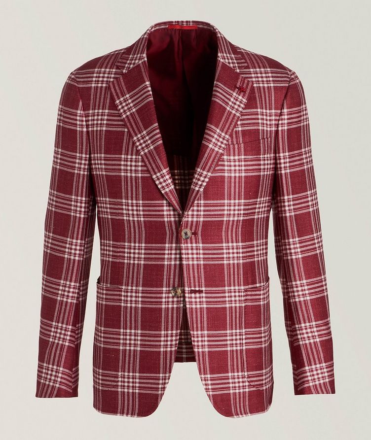 Capri Plaid Cashmere, Silk & Linen Sport Jacket image 0