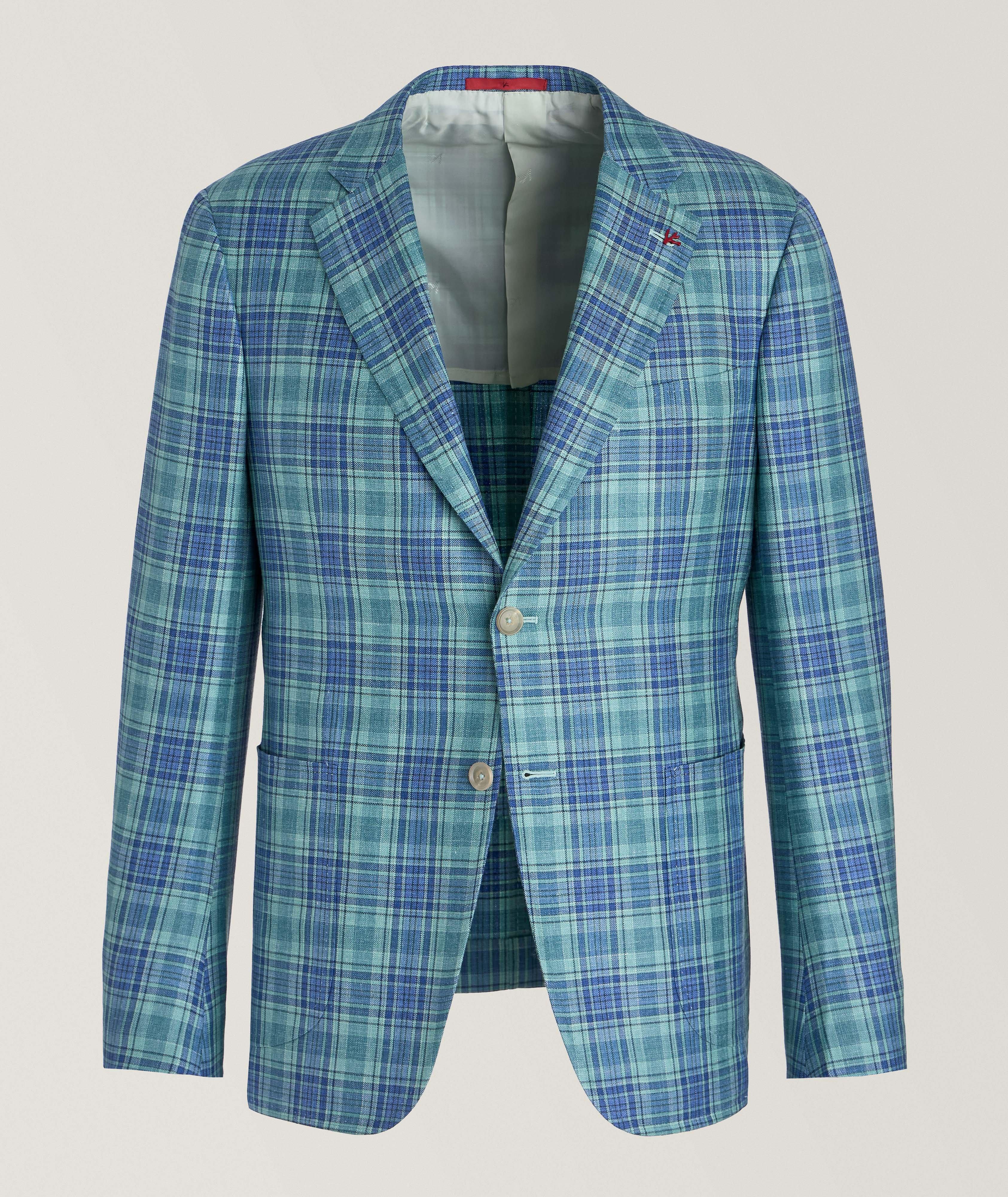 Capri Plaid Wool, Silk & Linen Sport Jacket image 0